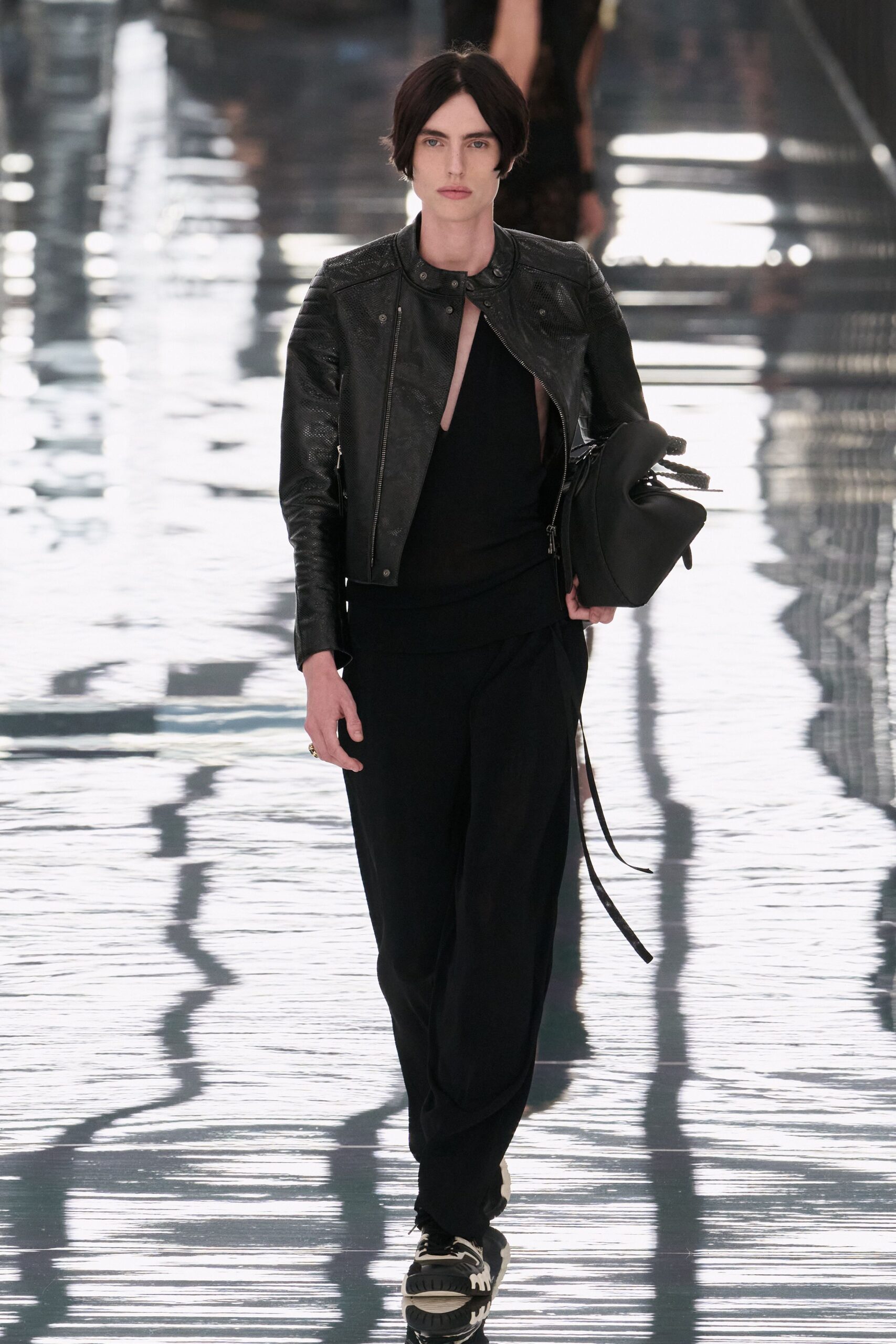 black leather moto jacket