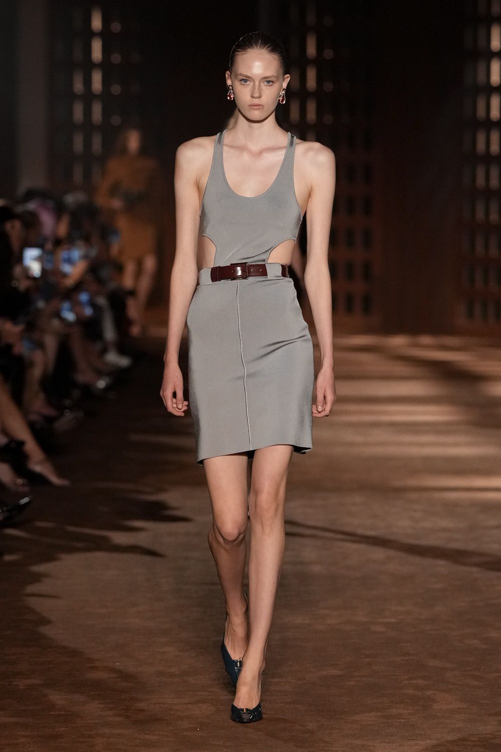 gray cutout tank dress