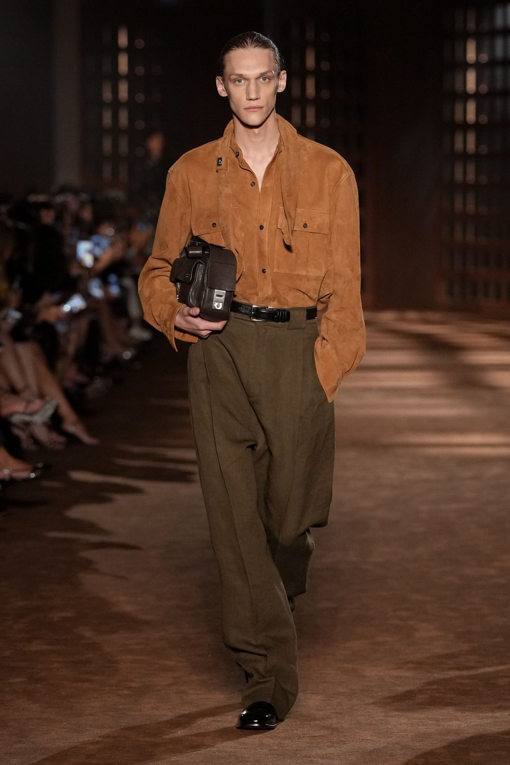brown suede overshirt