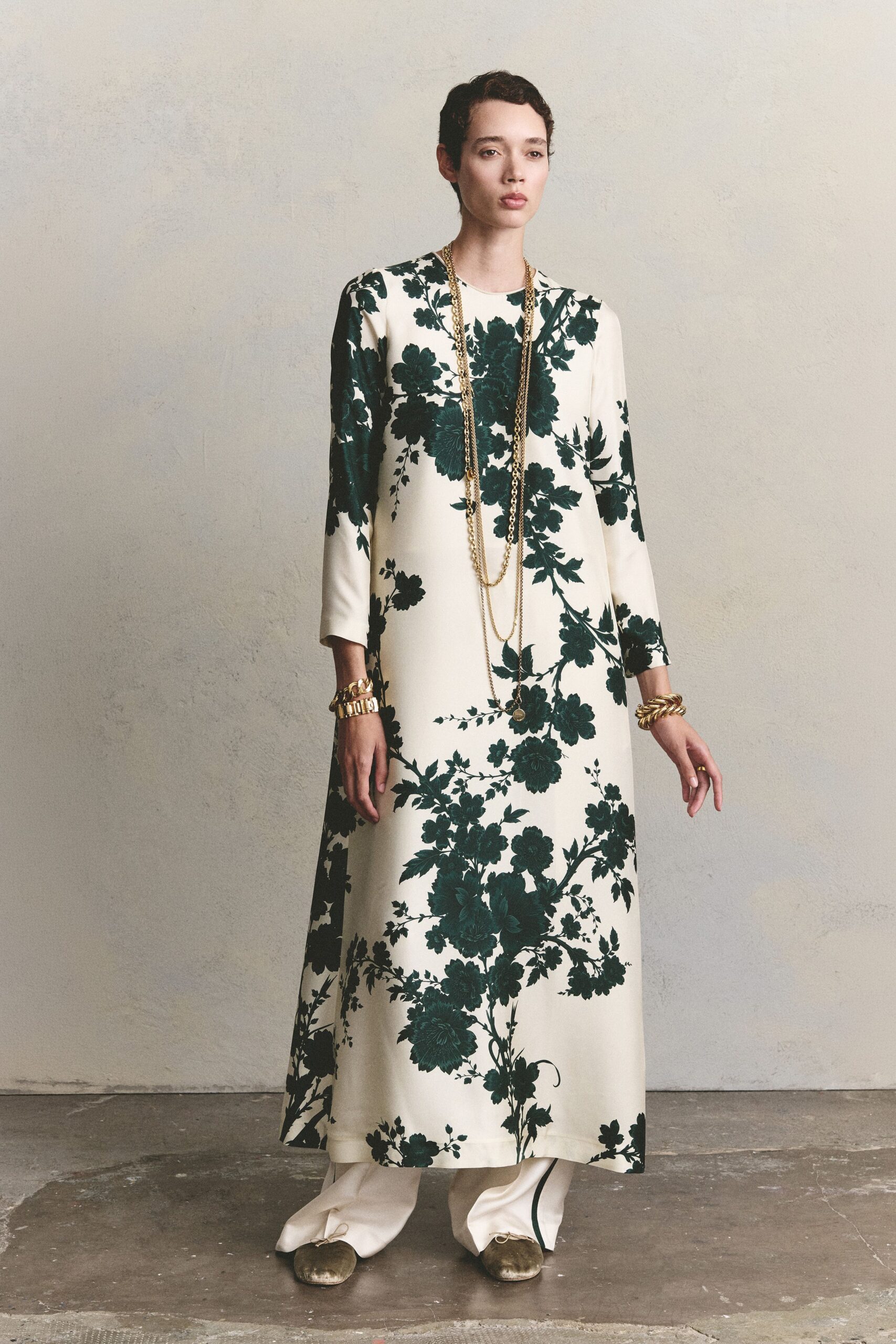 ivory floral maxi dress