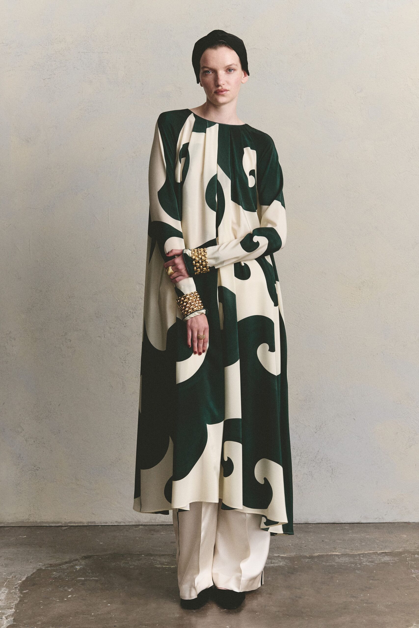 swirl-print maxi dress