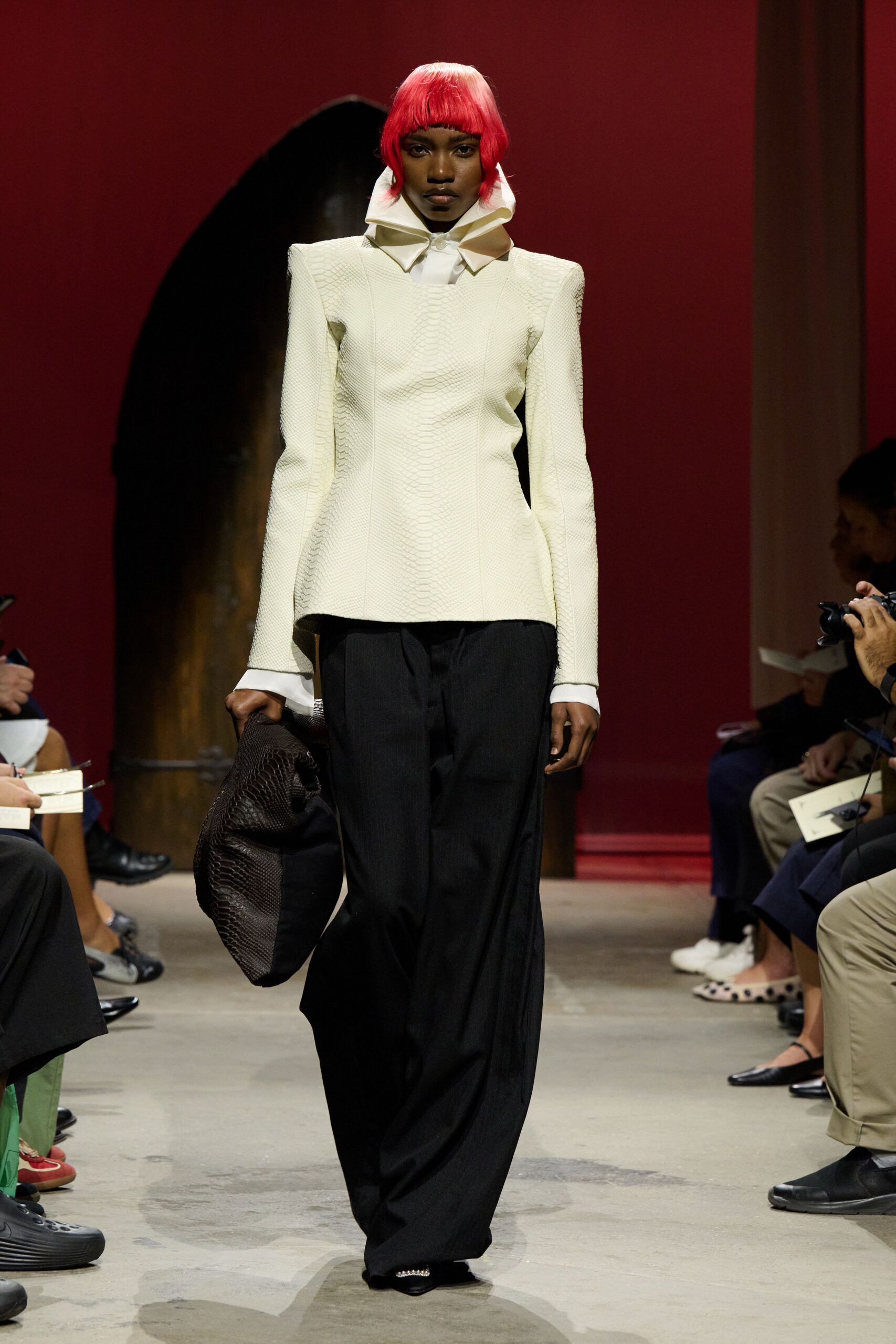 ivory python peplum jacket