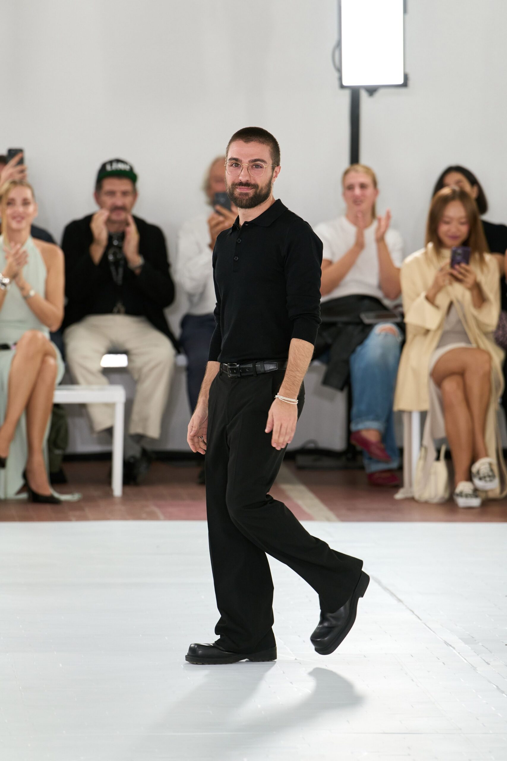 black knit polo sweater