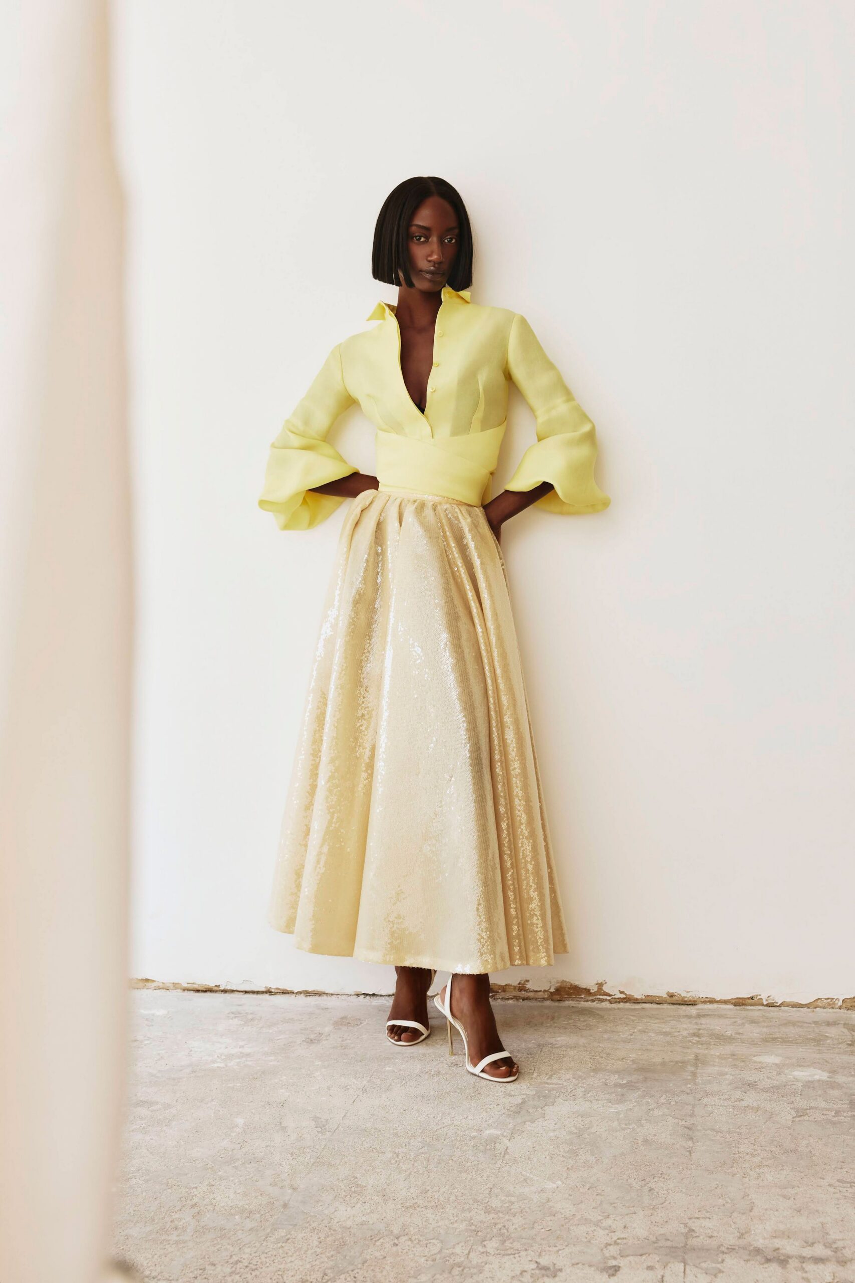 sequined A-line midi dress