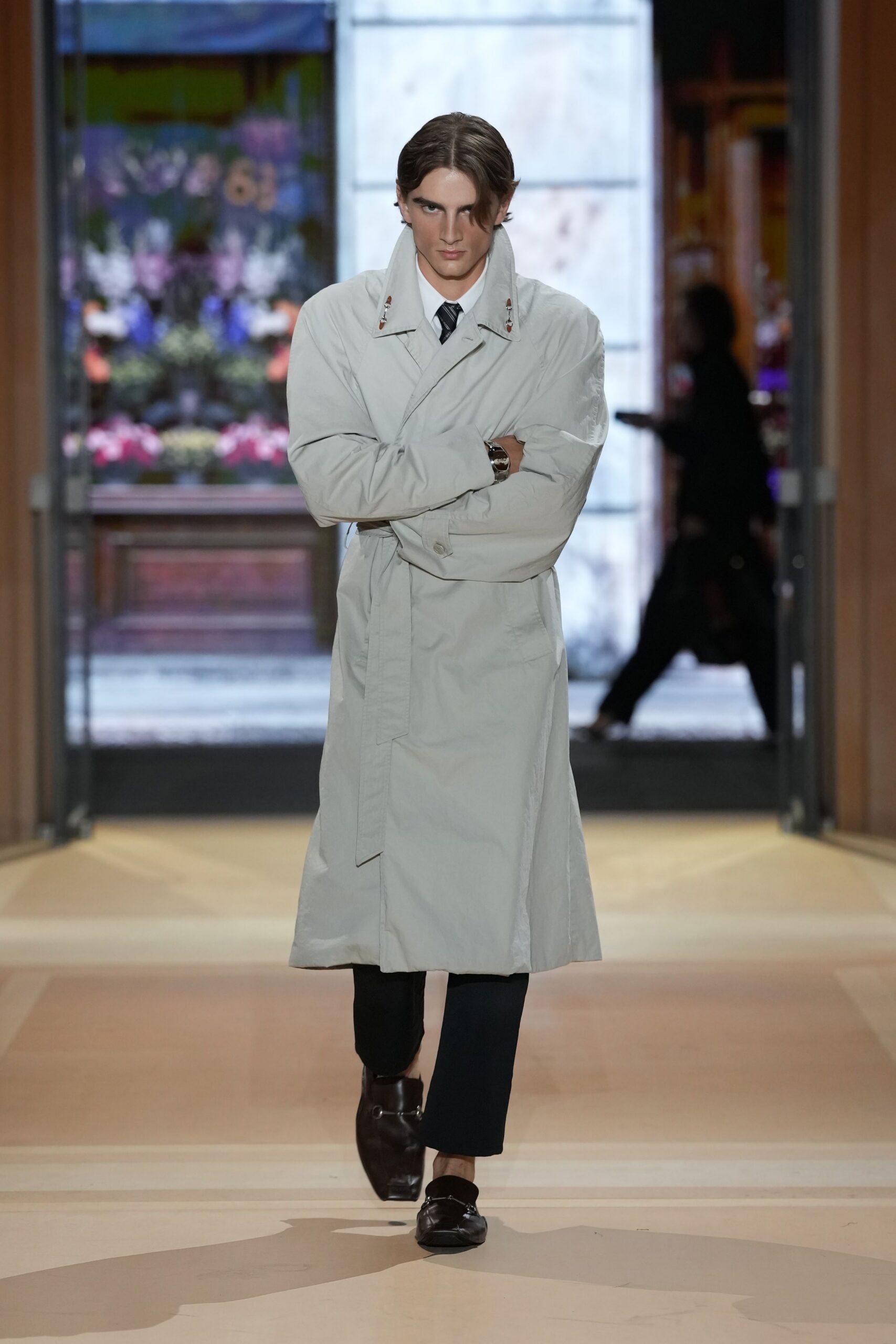 oversized belted trench coat