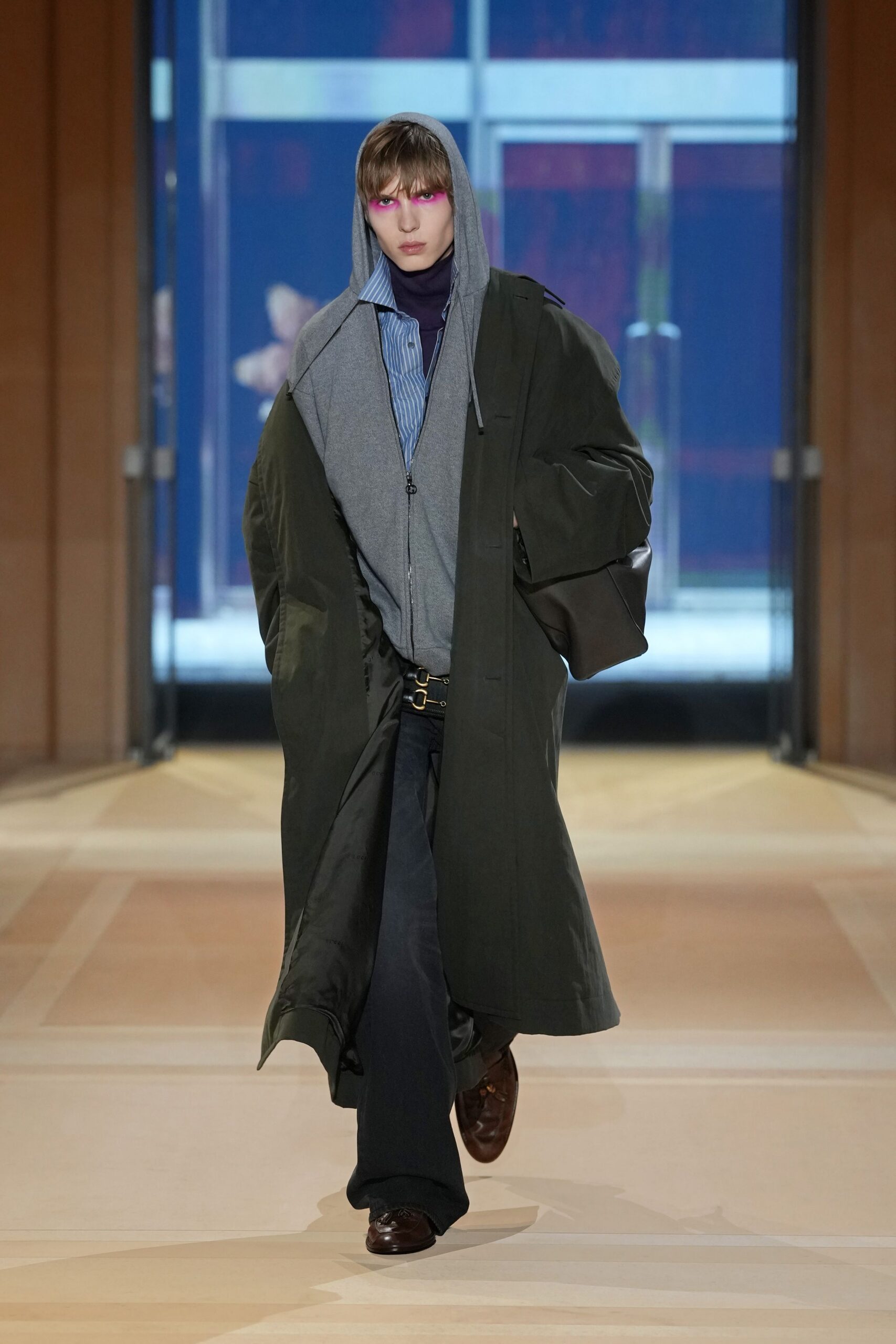 oversized hooded layered coat