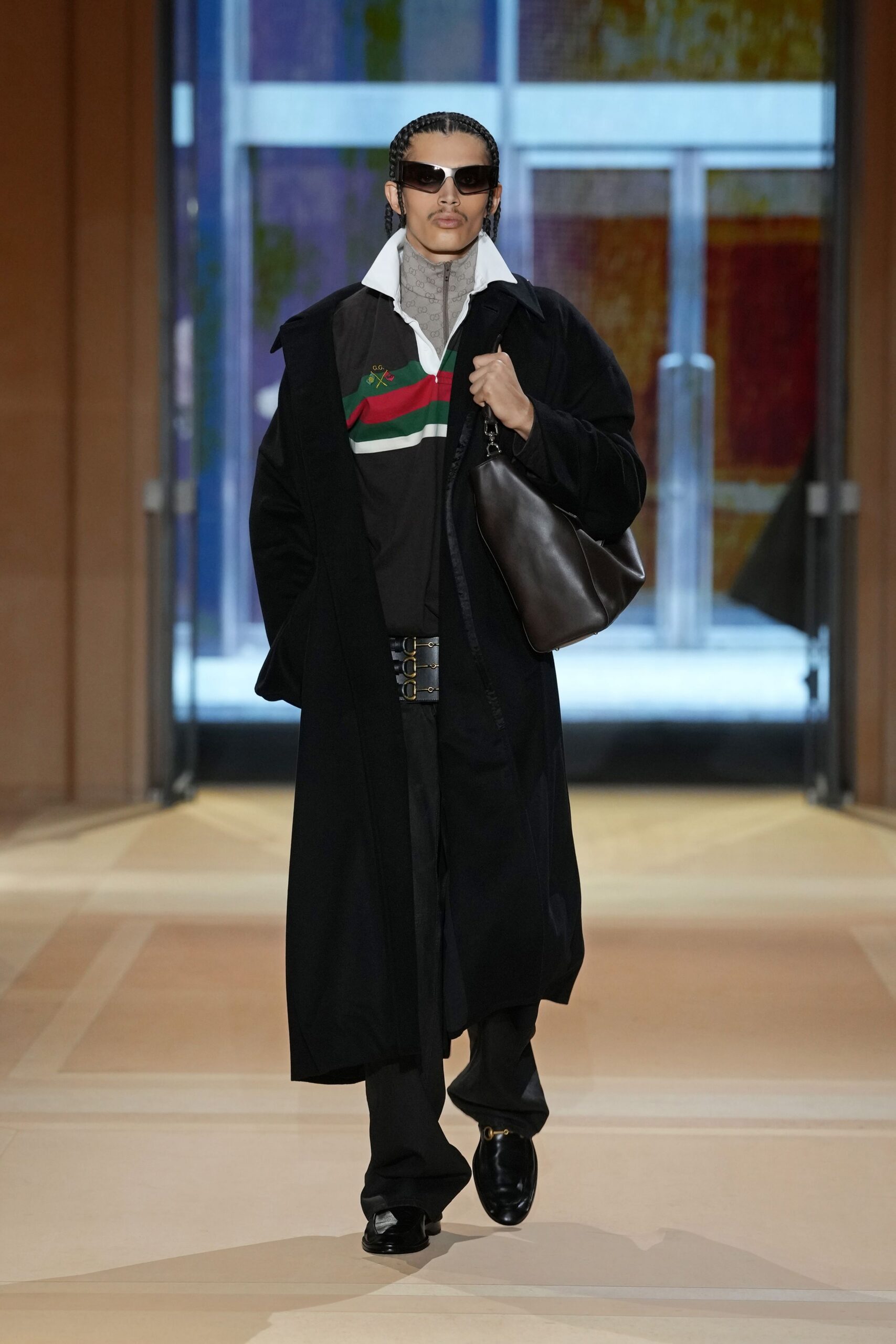 oversized black wool coat
