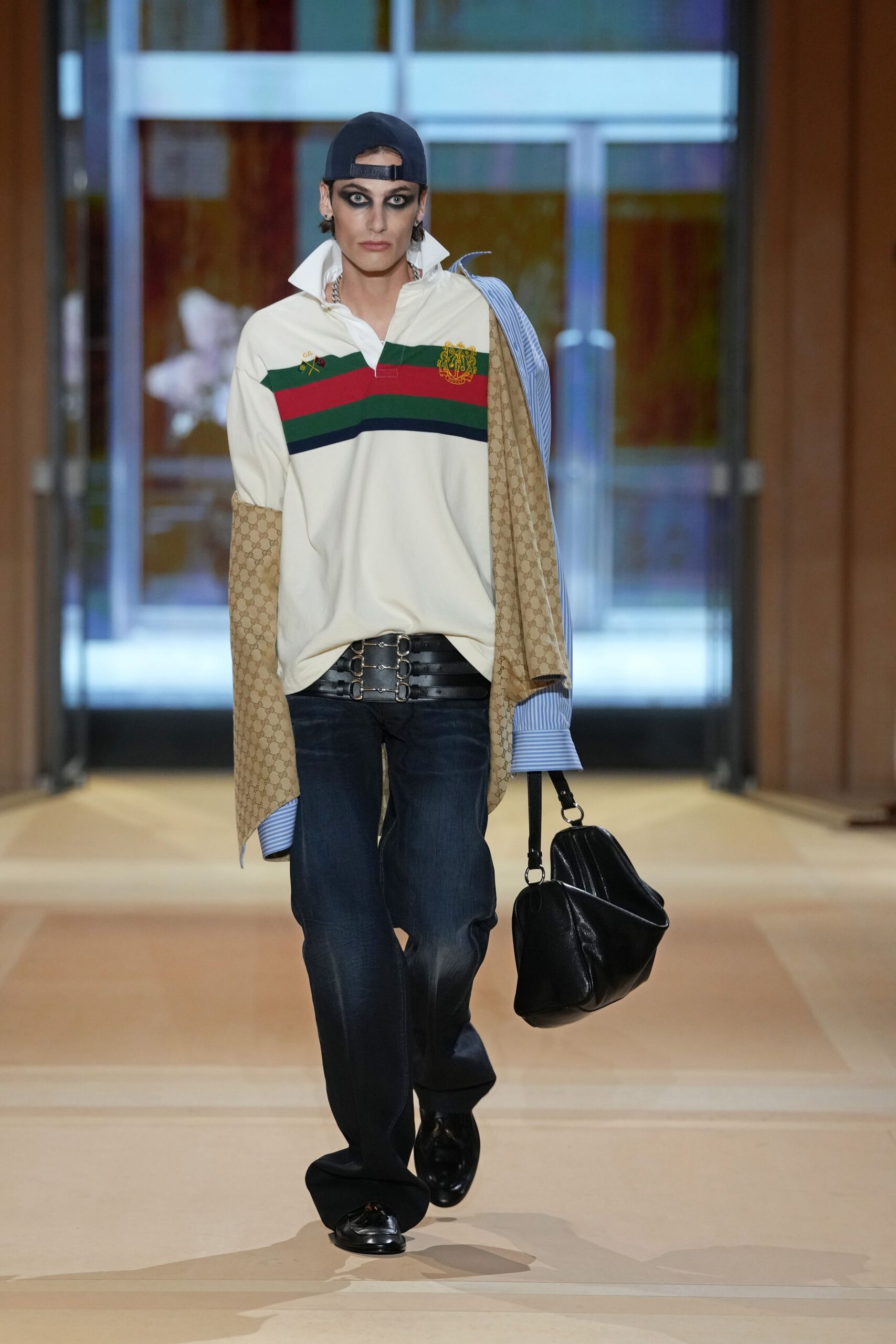 oversized striped rugby shirt