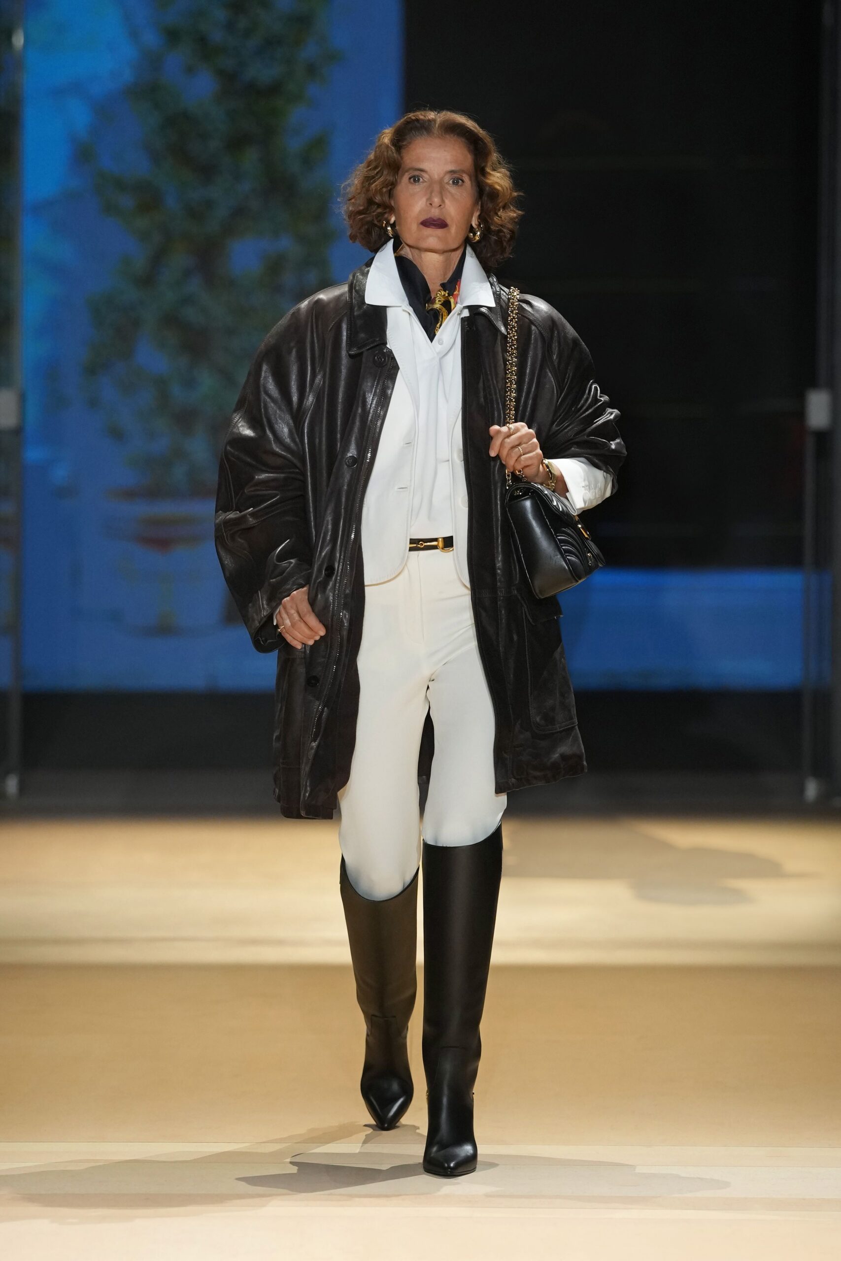 oversized black leather car coat