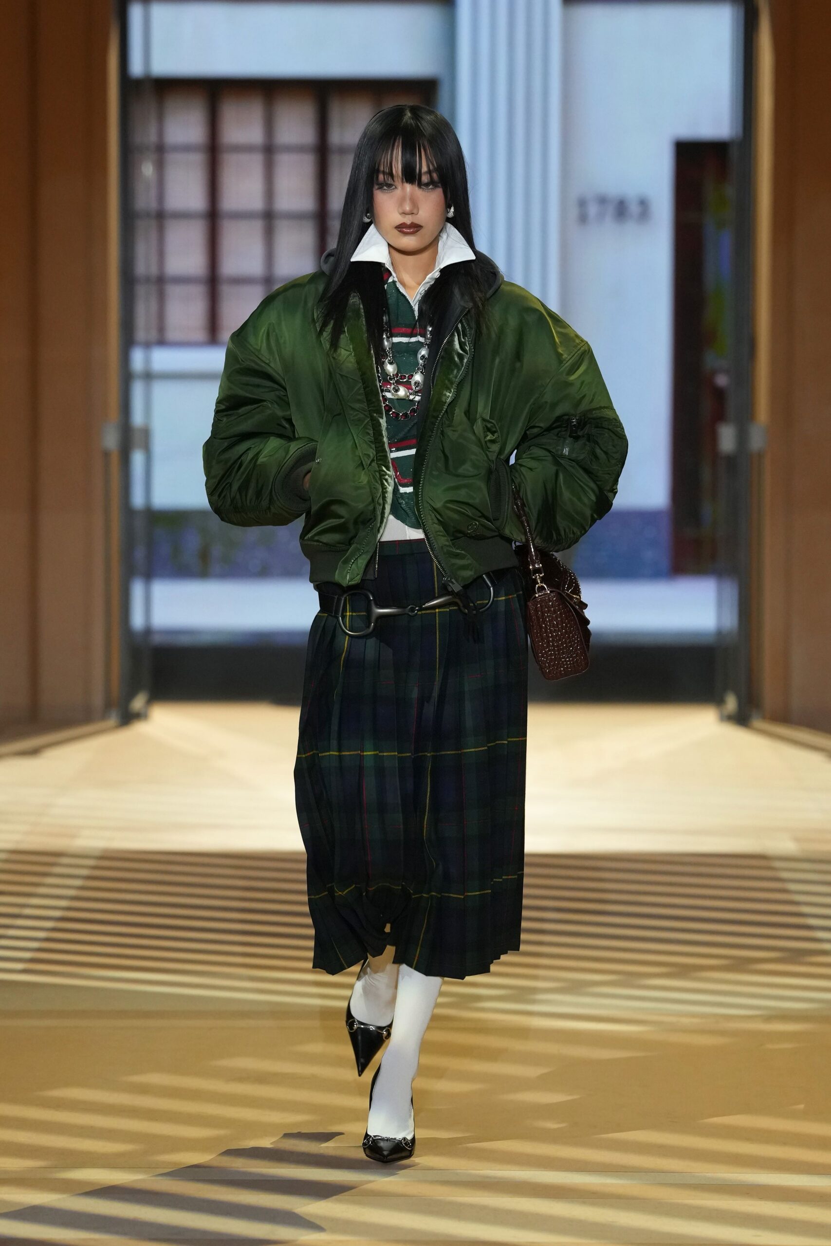 oversized green bomber jacket