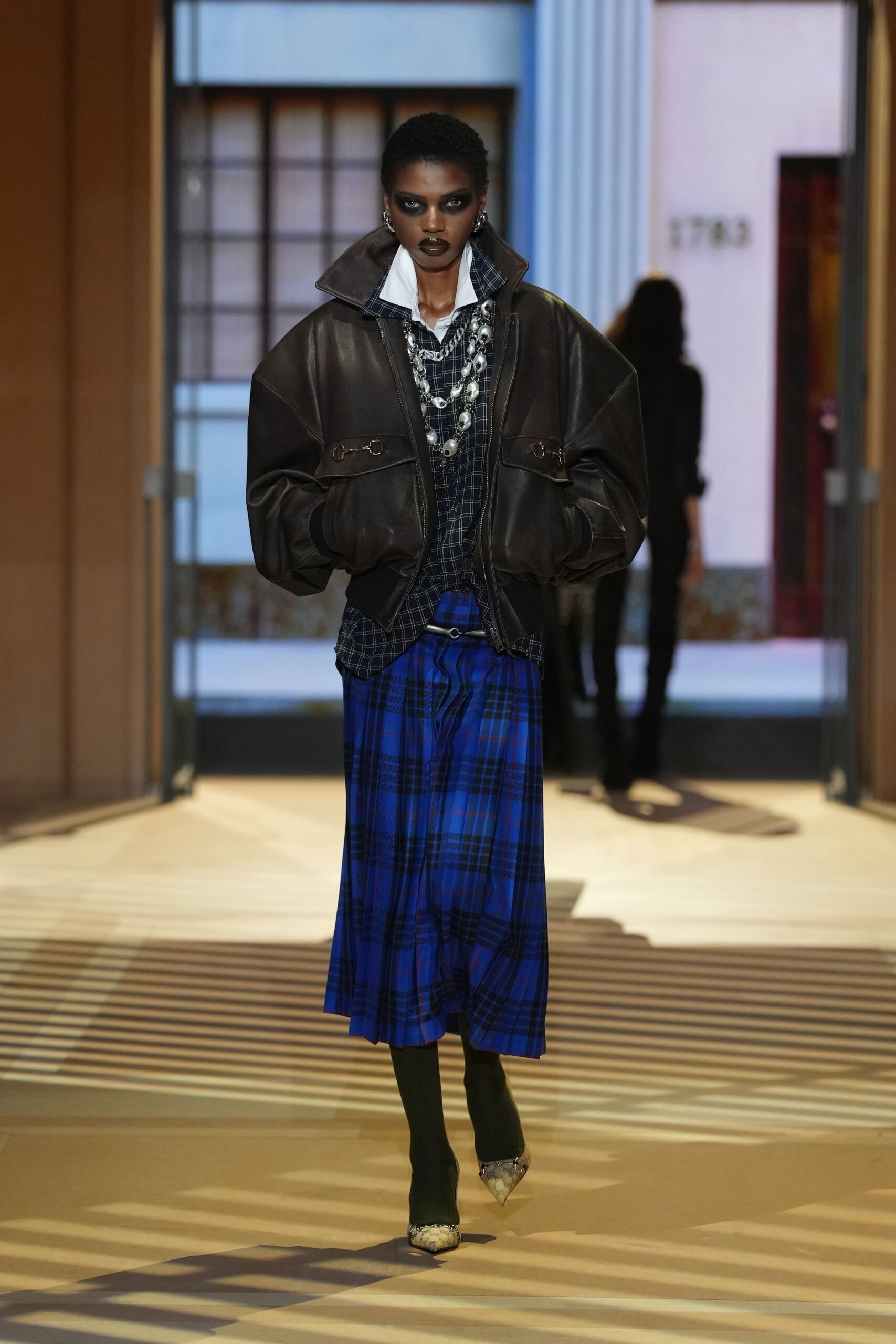 oversized leather bomber jacket