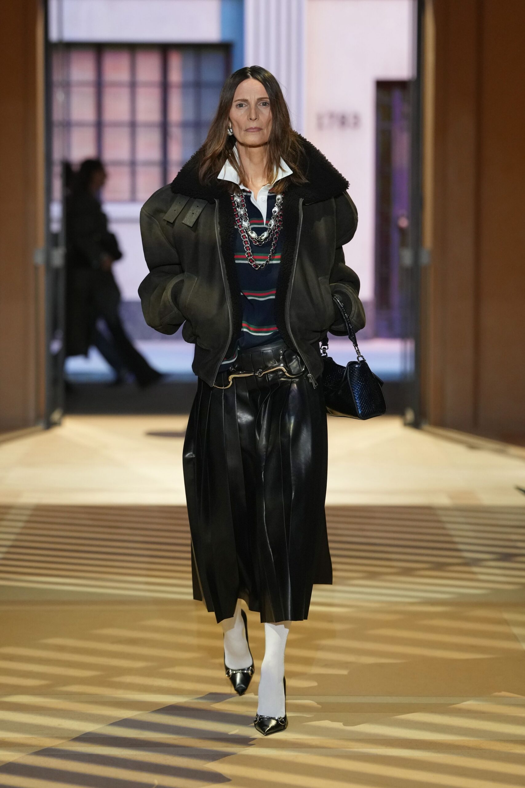 oversized shearling aviator jacket