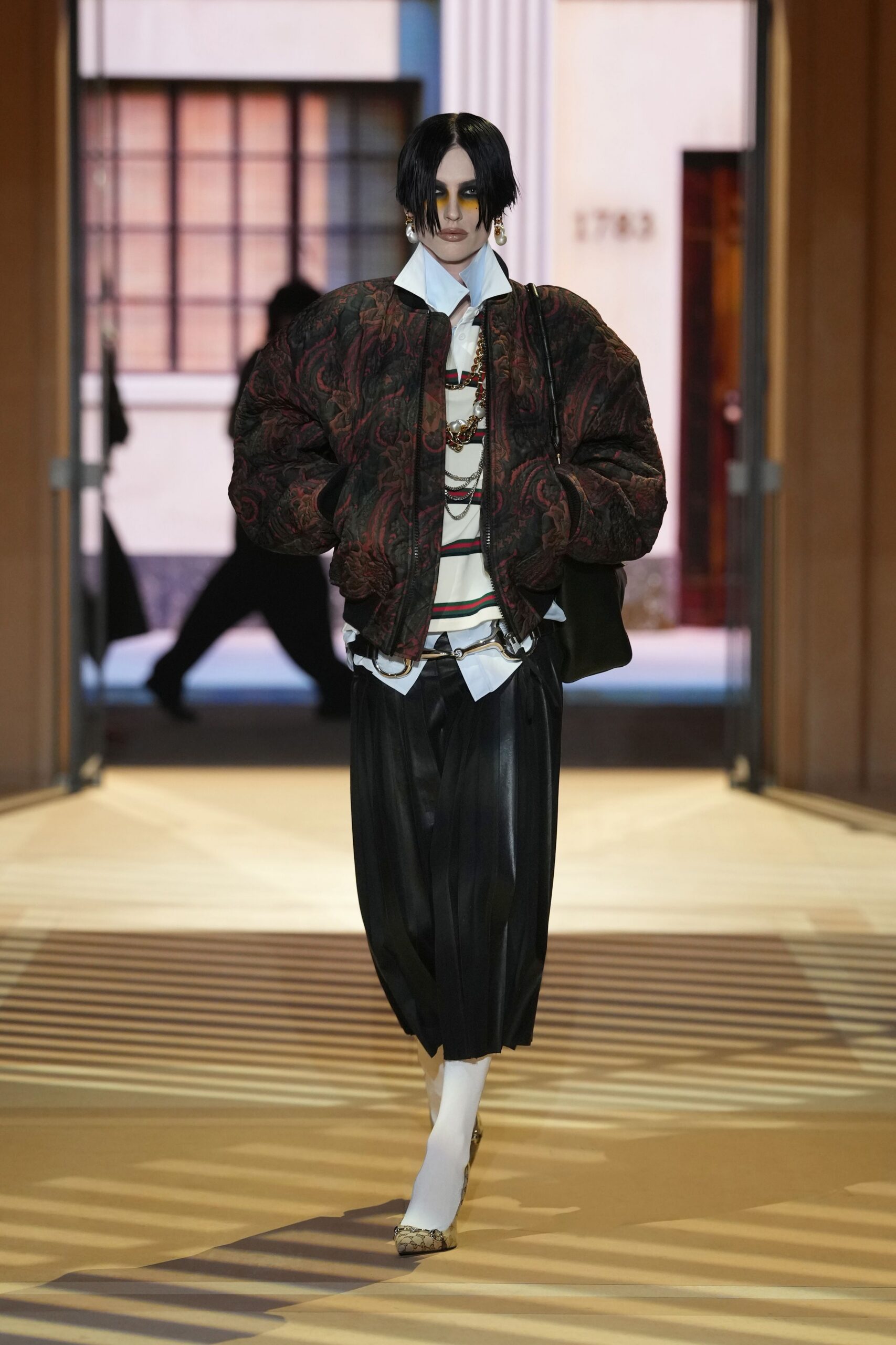 oversized brocade bomber jacket
