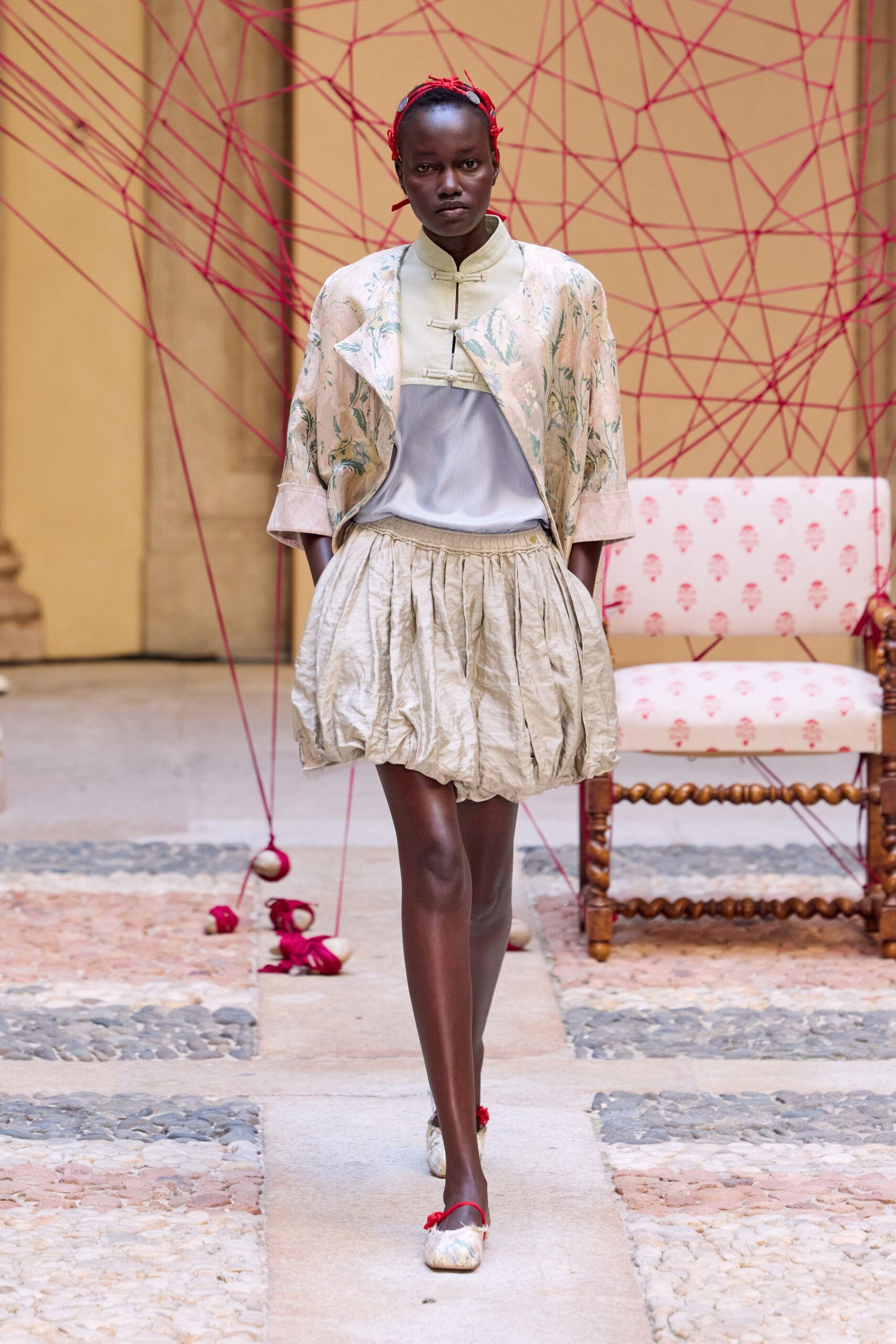 floral kimono-style cropped jacket
