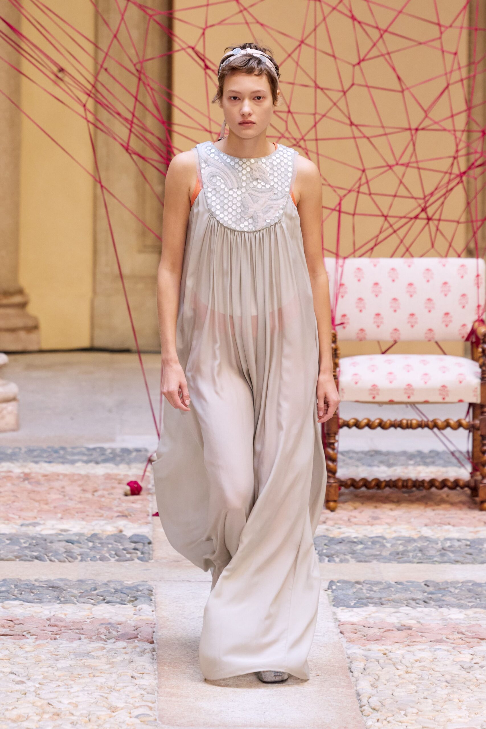 bib-front draped satin jumpsuit