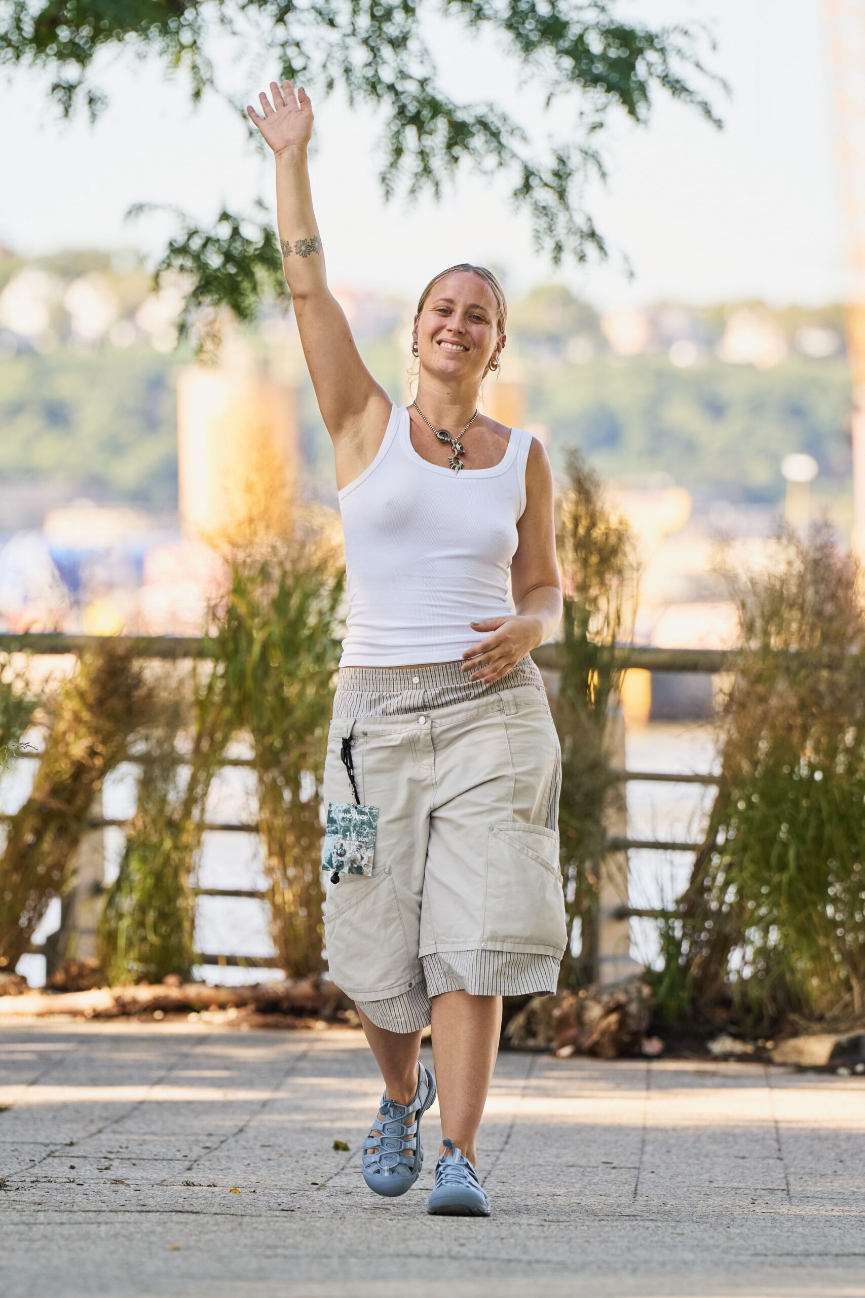 white ribbed tank top