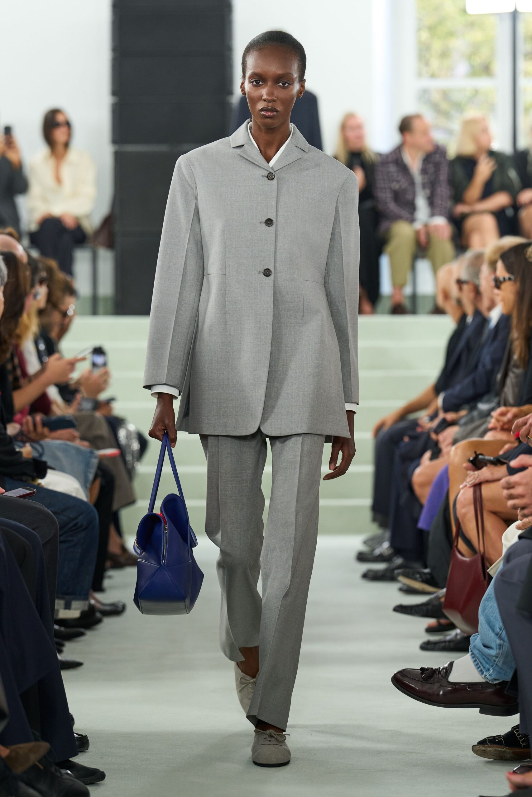 longline gray tailored blazer