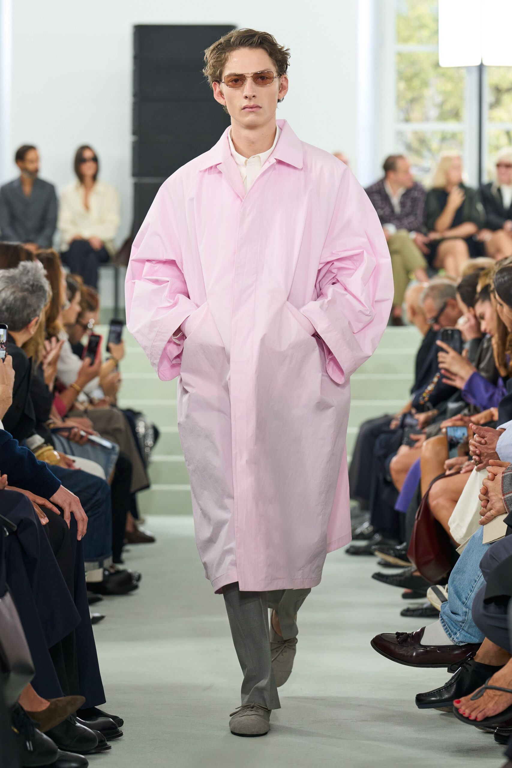 oversized pink car coat