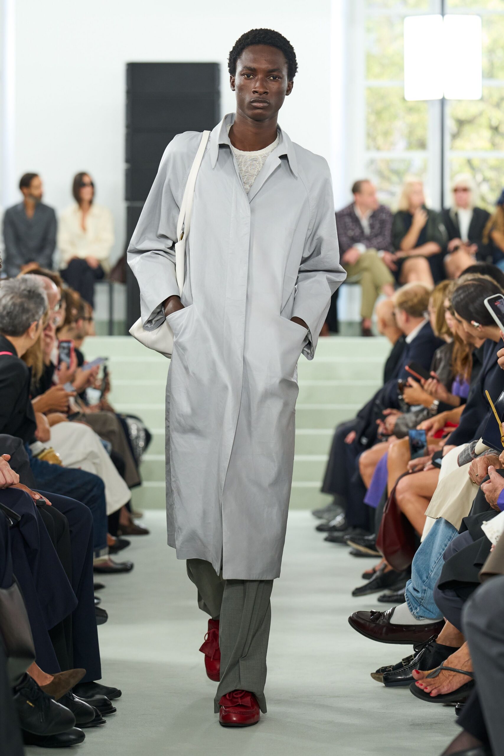 oversized gray car coat