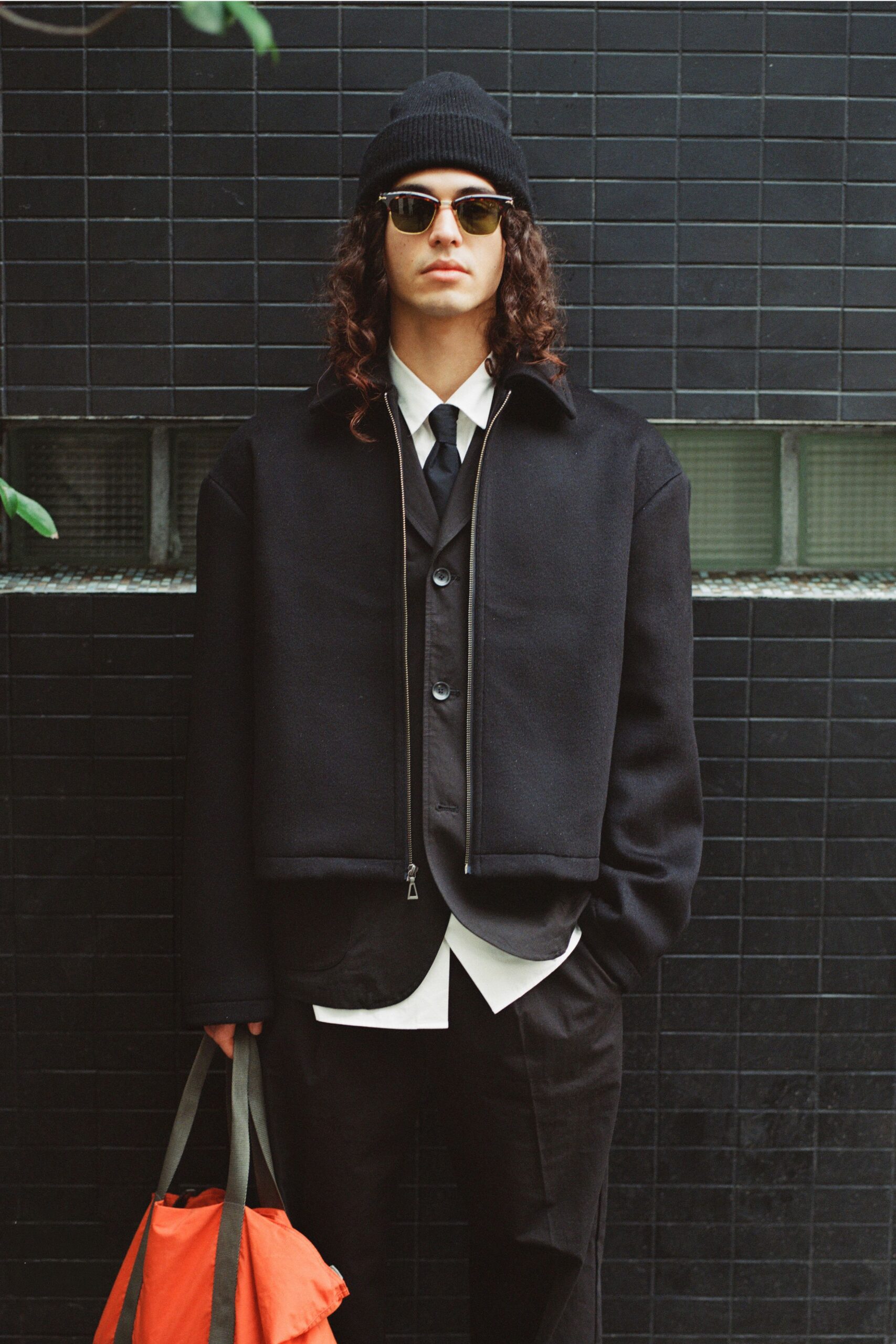 black unknown collared buttoned blazer