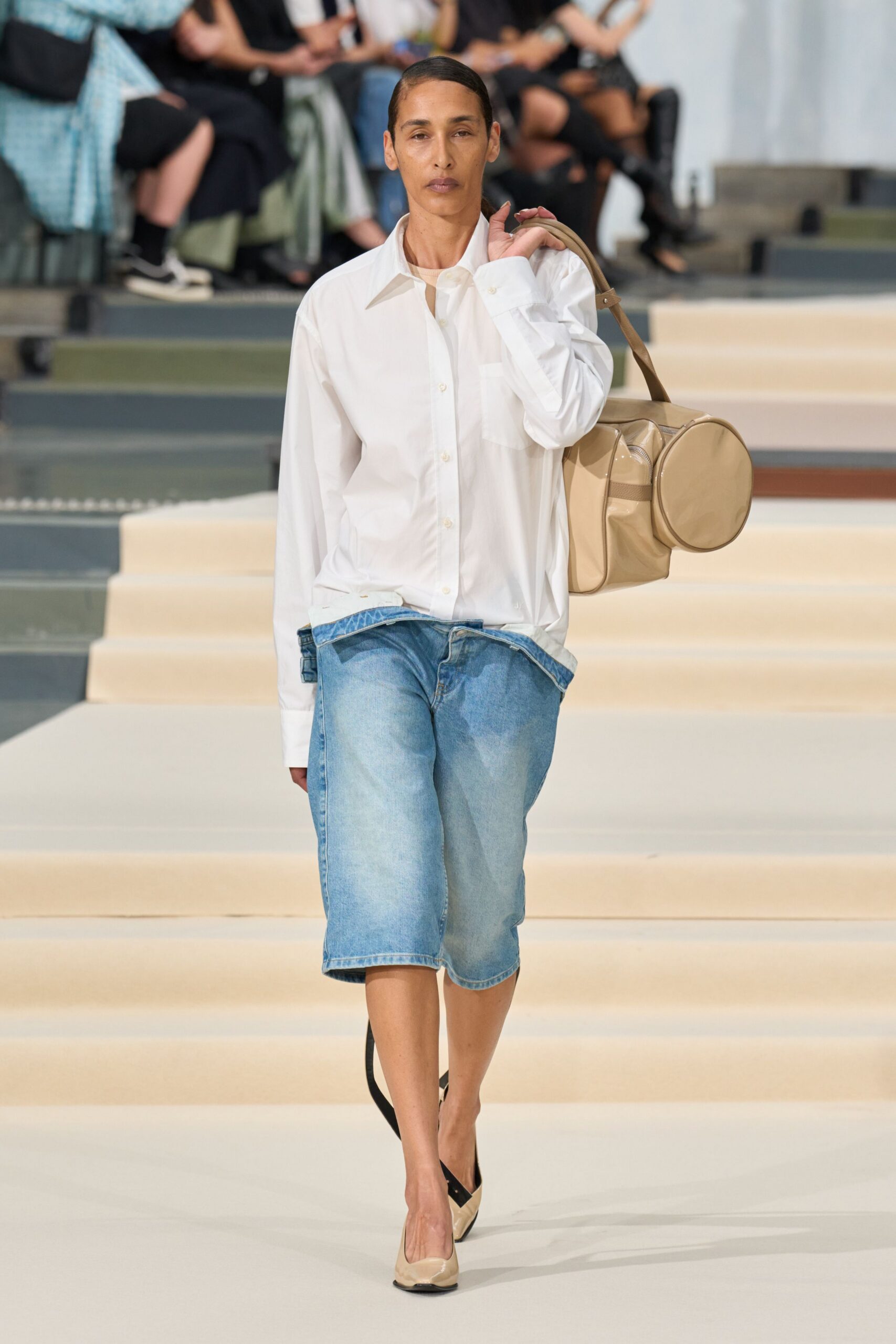 oversized white button-down shirt