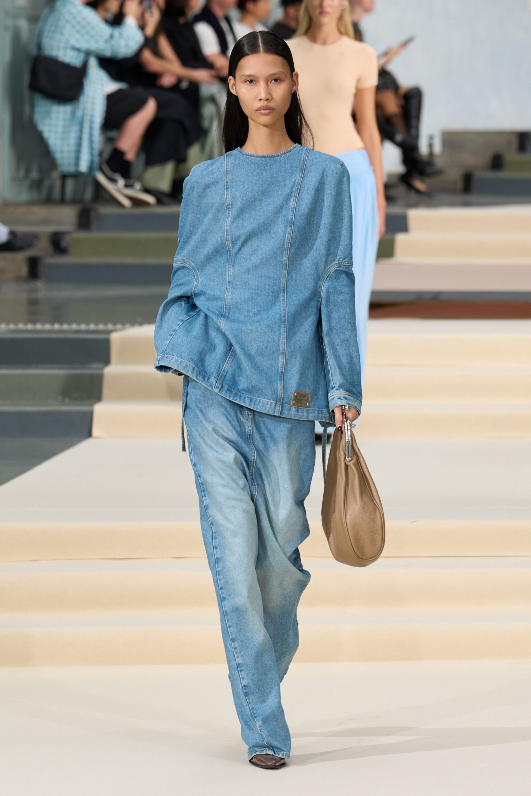 oversized denim batwing top