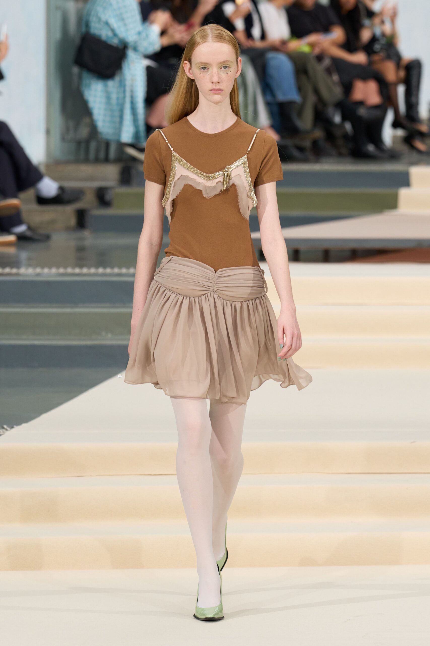ruched chiffon bubble mini skirt