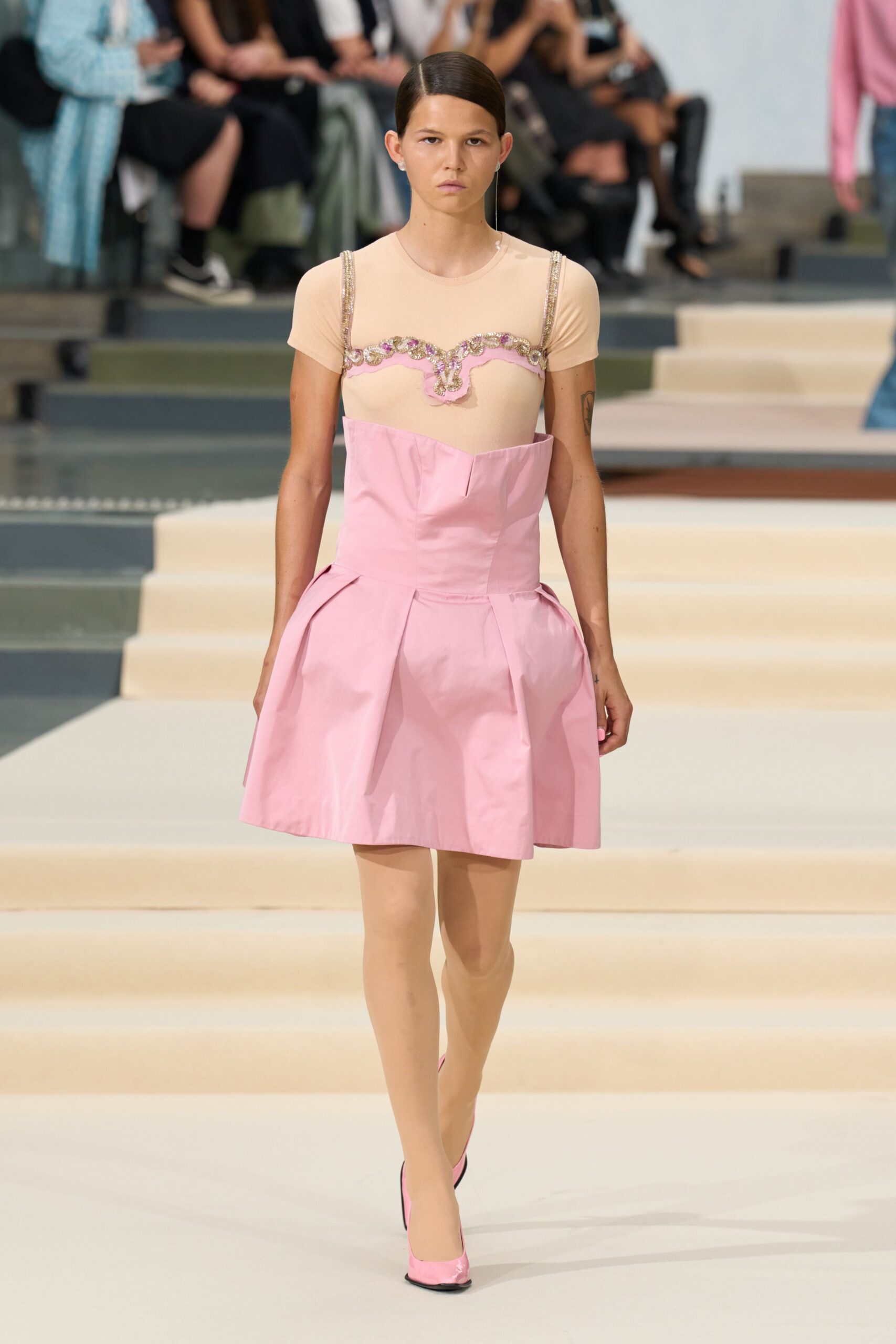 pink corset mini dress