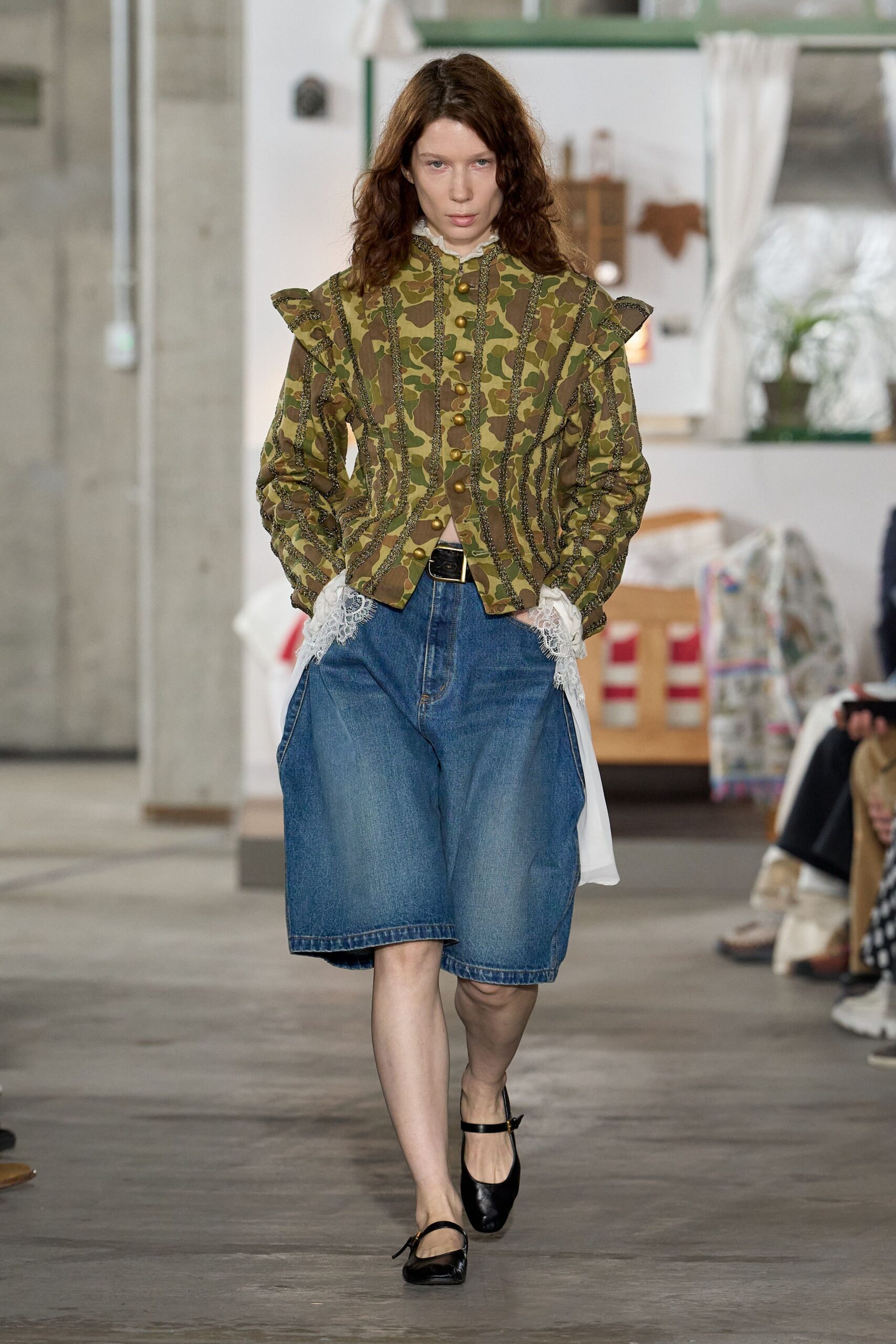 camouflage cropped structured jacket