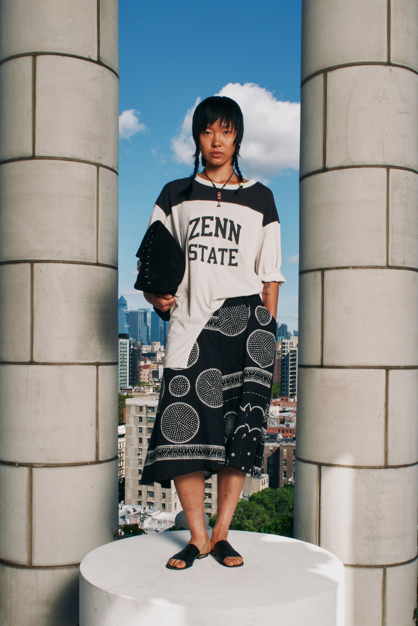 oversized college graphic T-shirt