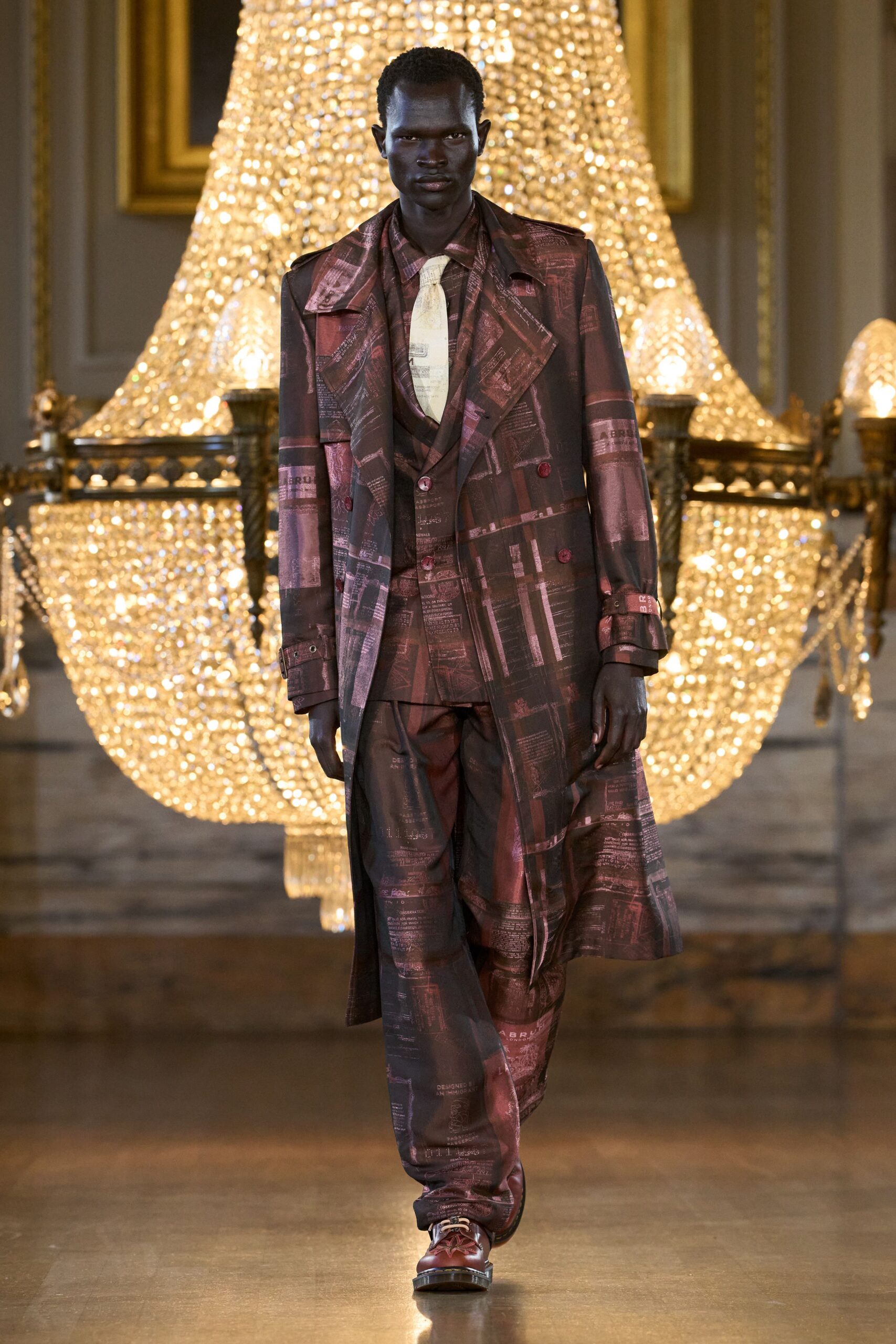 maroon unknown long-sleeve collared tailored printed buttoned coat
