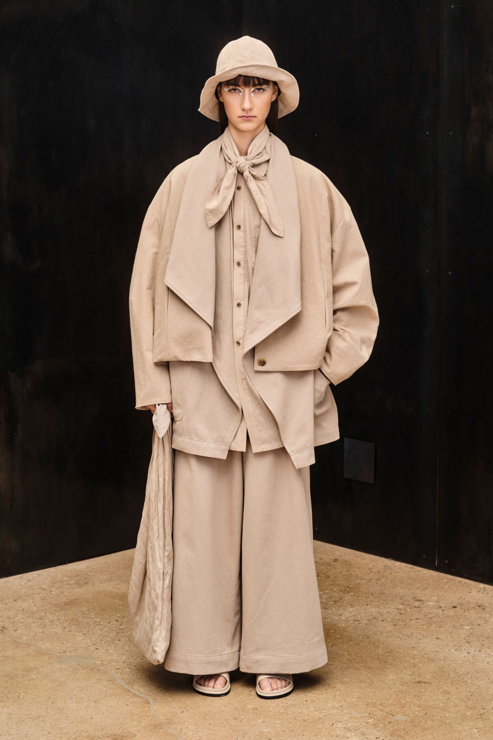 oversized suede draped lapel jacket