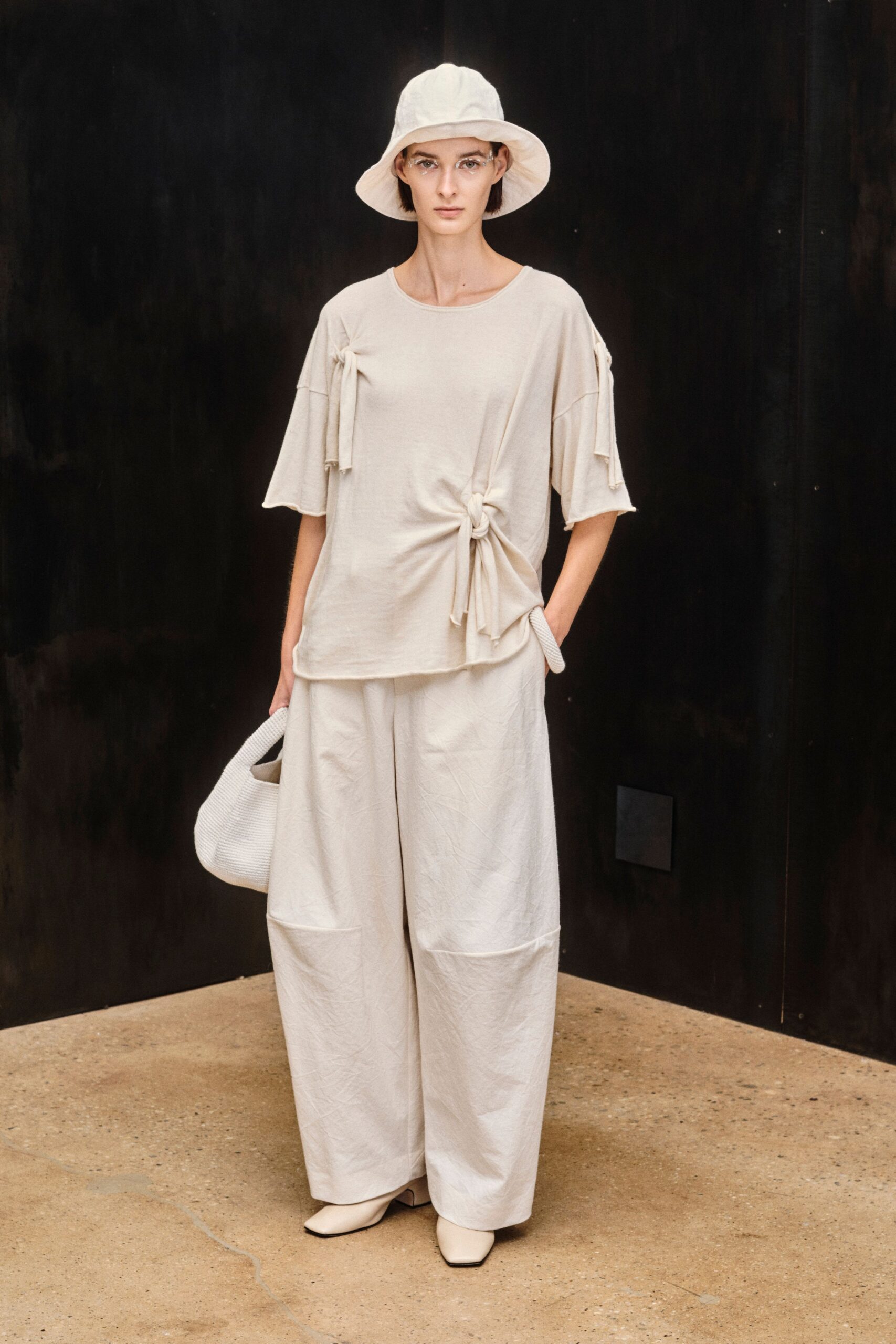 ivory unknown relaxed wide-leg flowing pants