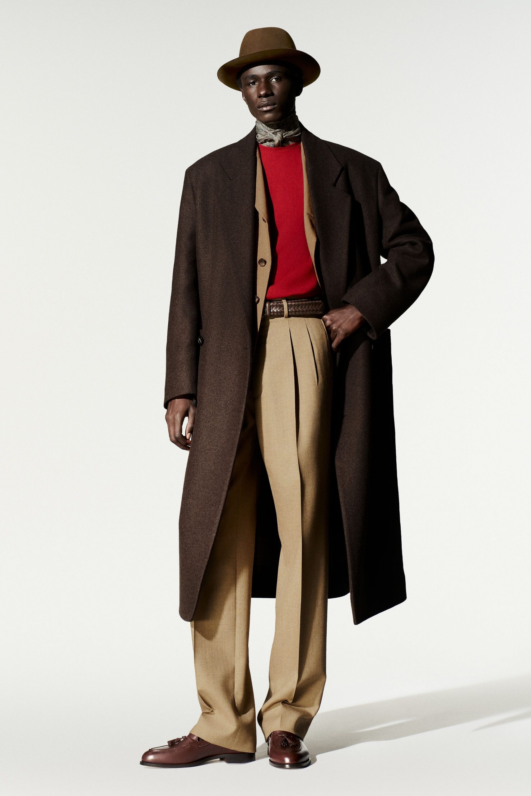 oversized brown wool overcoat