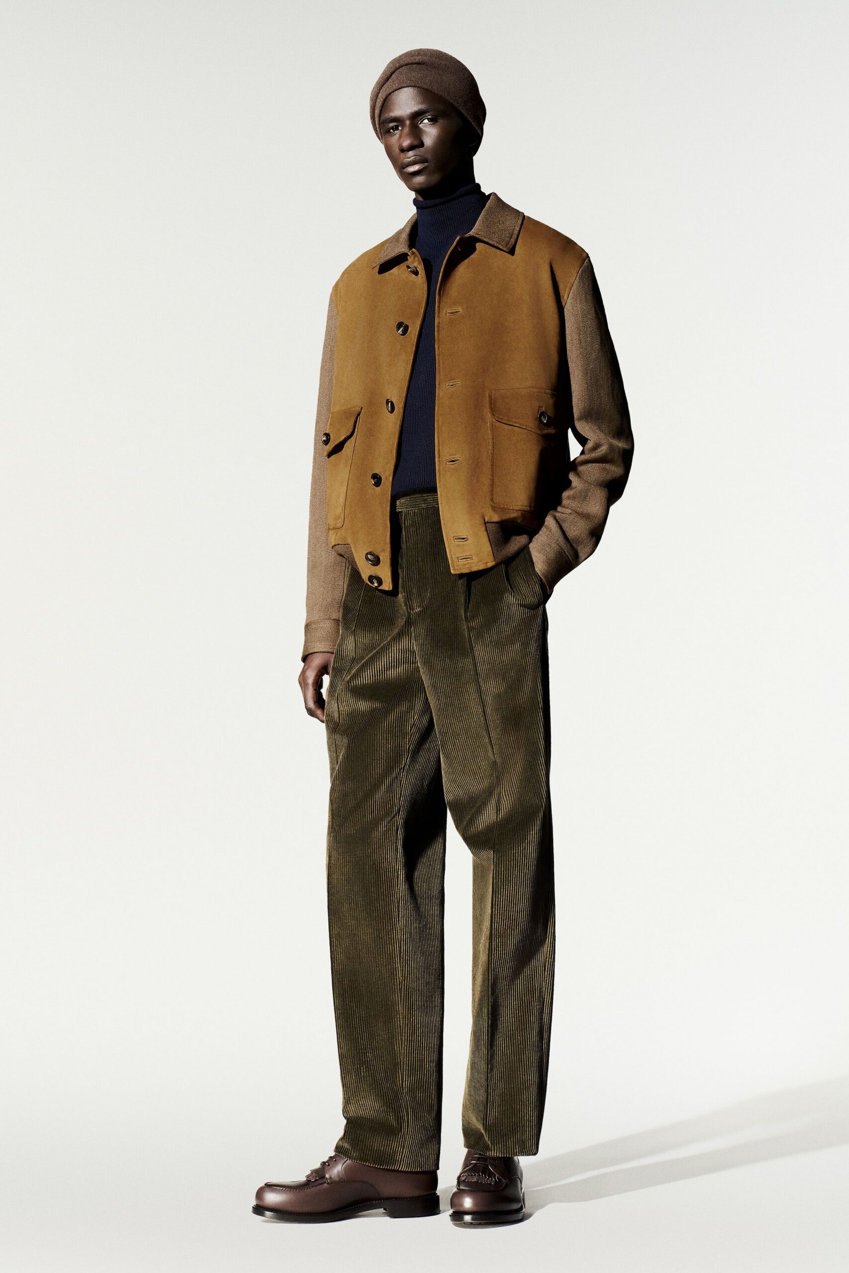 cropped suede field jacket