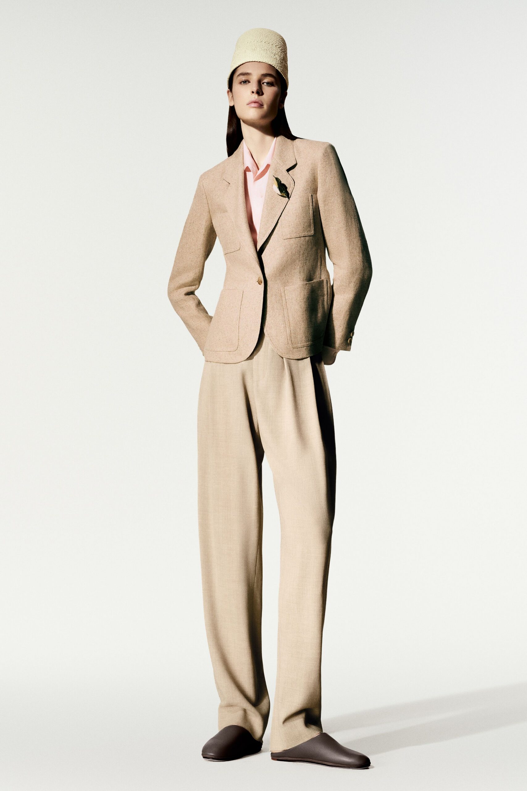 beige tailored blazer