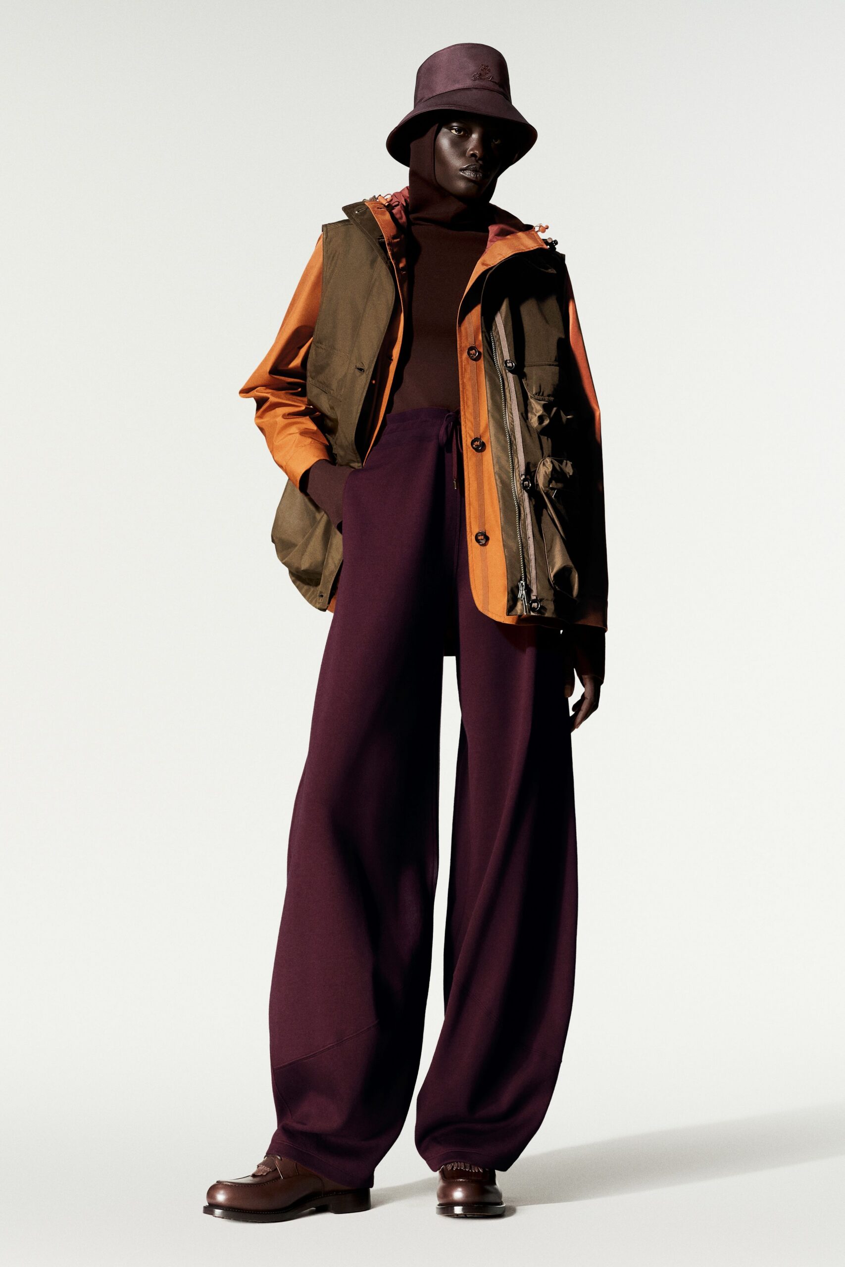 purple unknown drawstring high-waisted wide-leg flowing pants
