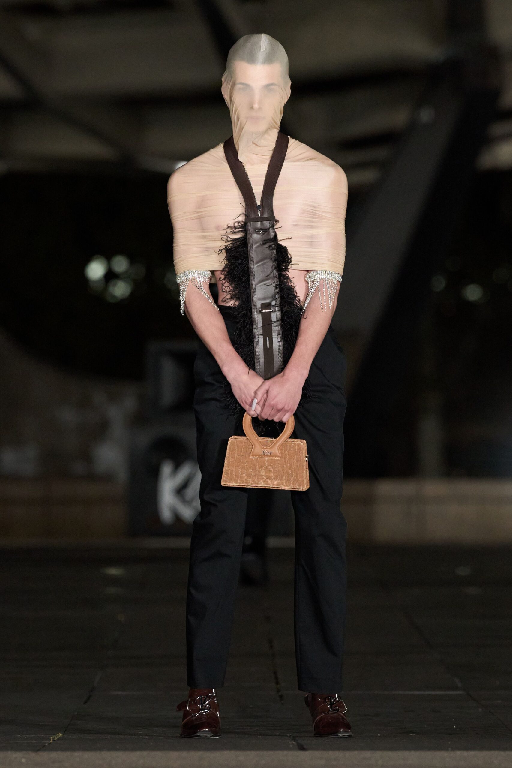 black unknown tailored straight-leg pants