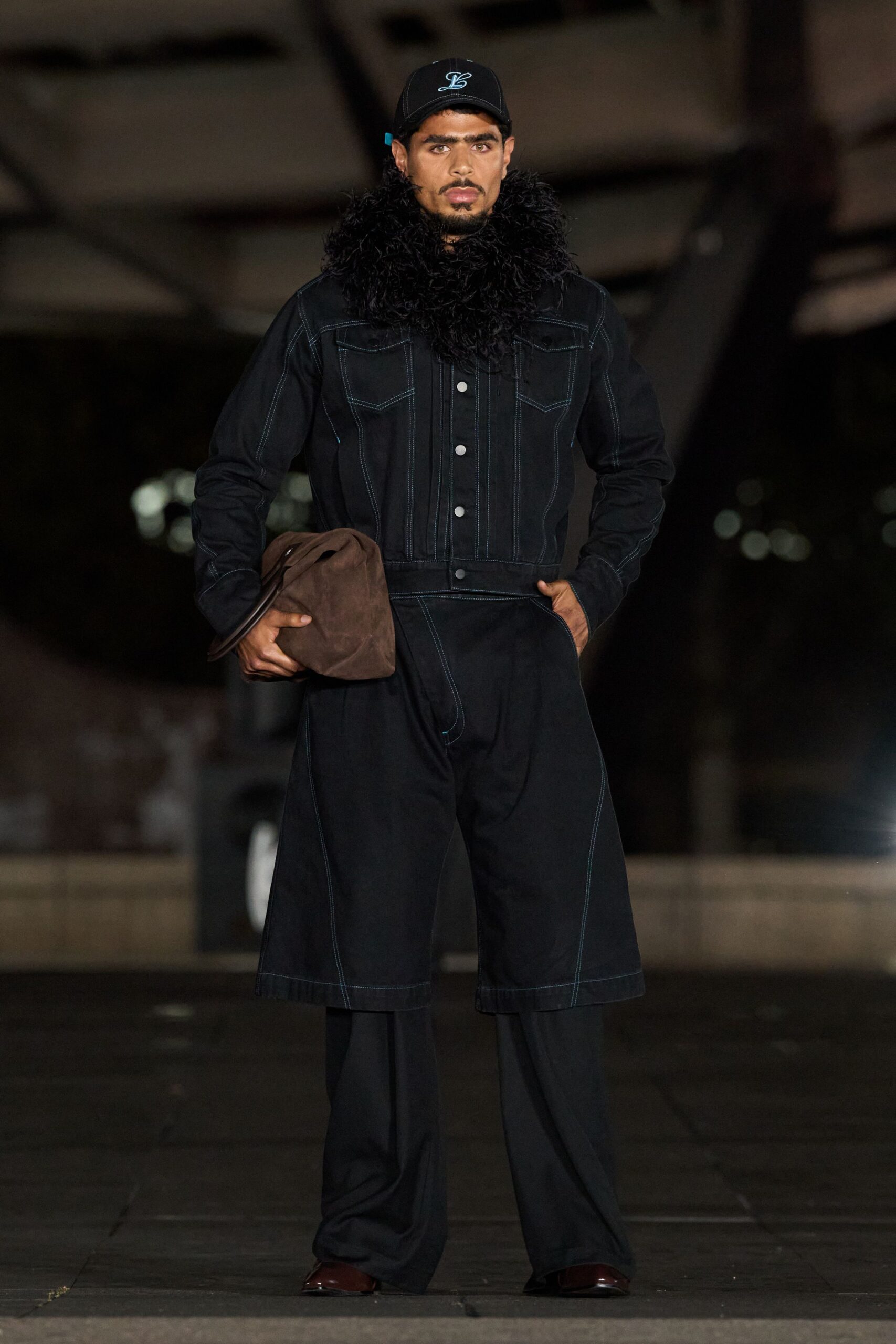 black unknown wide-leg pants
