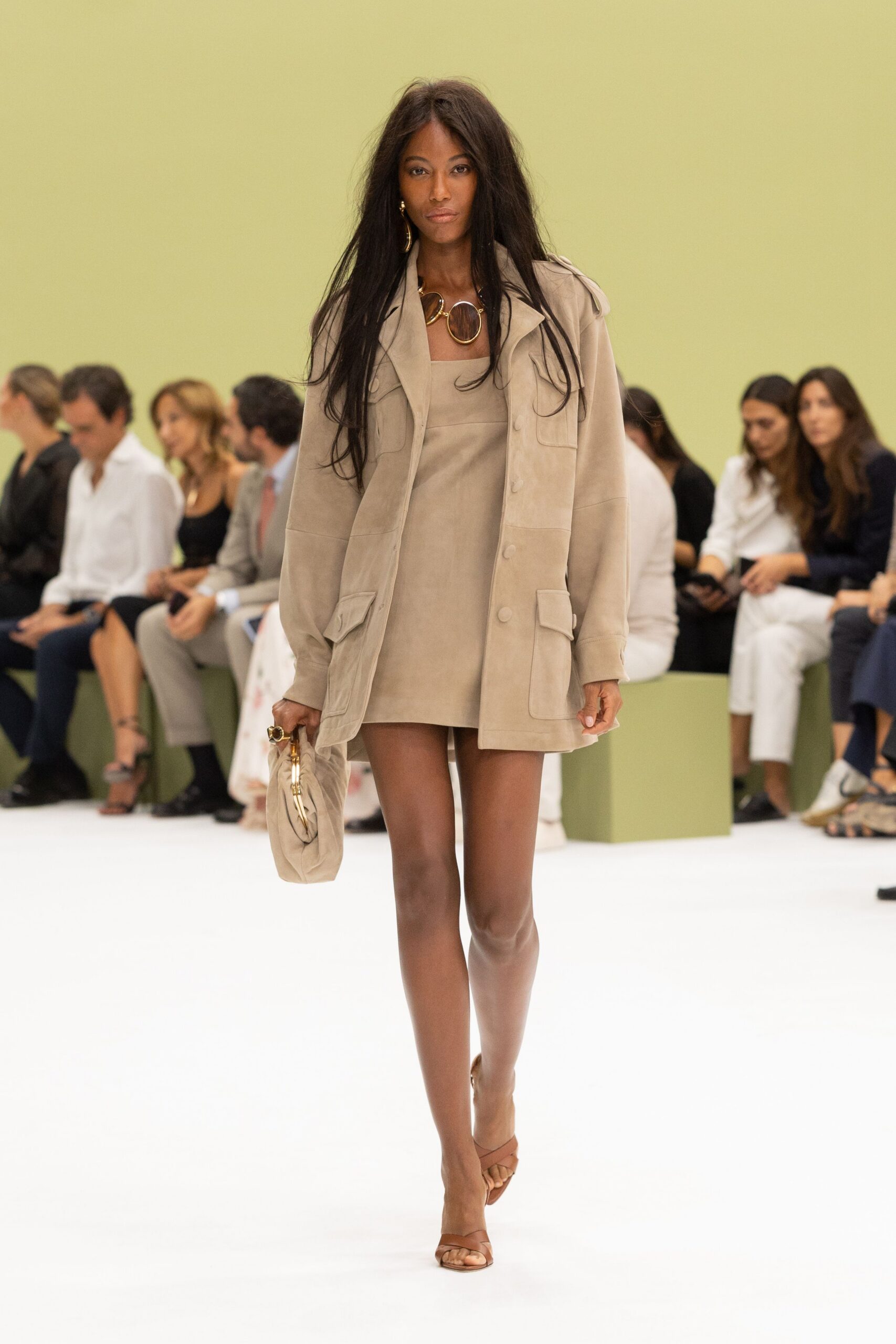 beige suede mini dress
