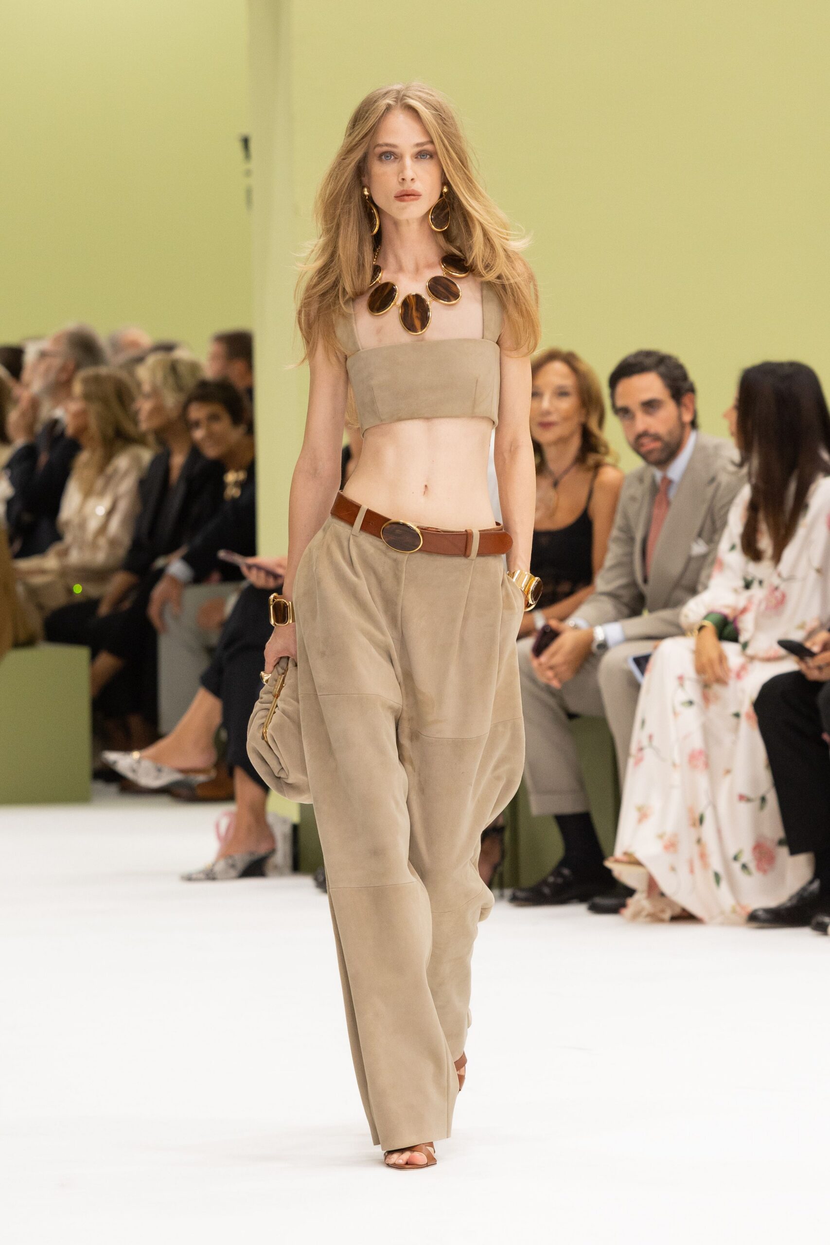 beige suede bandeau crop top