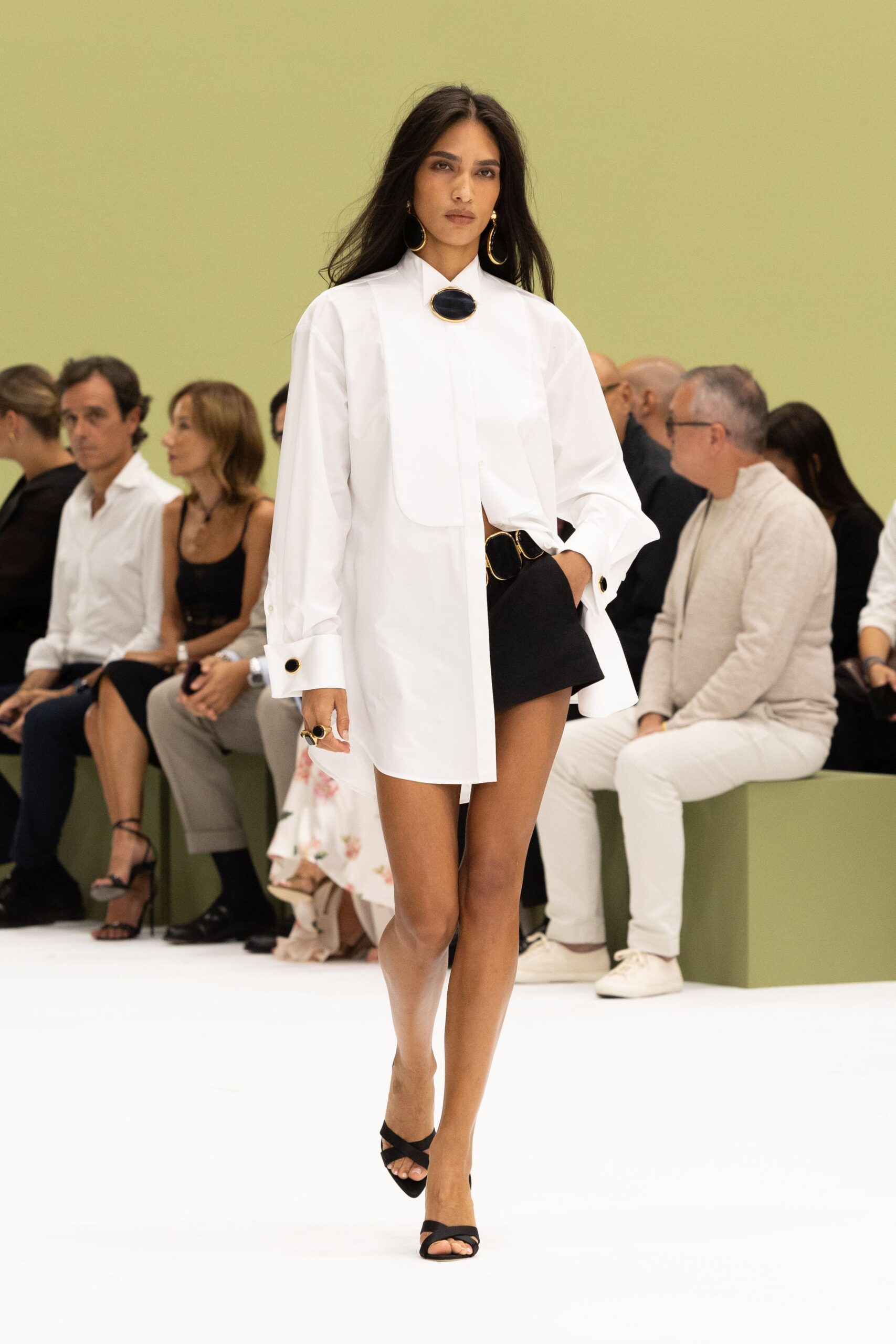 white unknown long-sleeve collared oversized flowing mini shirt-dress