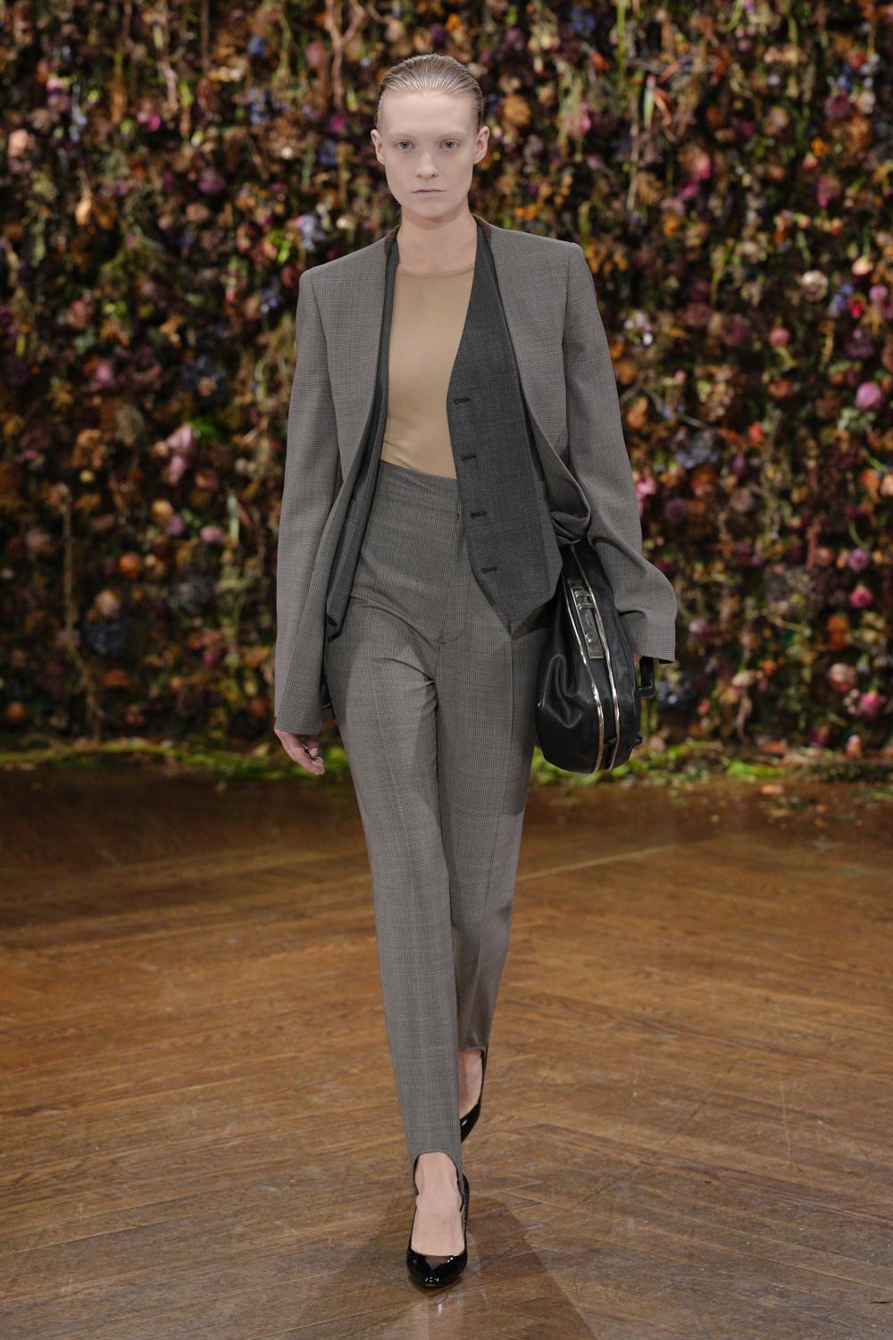 gray tailored waistcoat and trousers