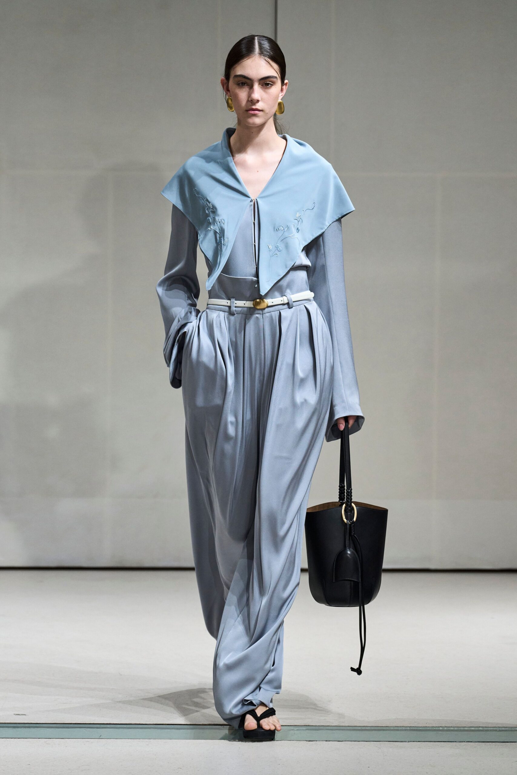 powder blue satin jumpsuit
