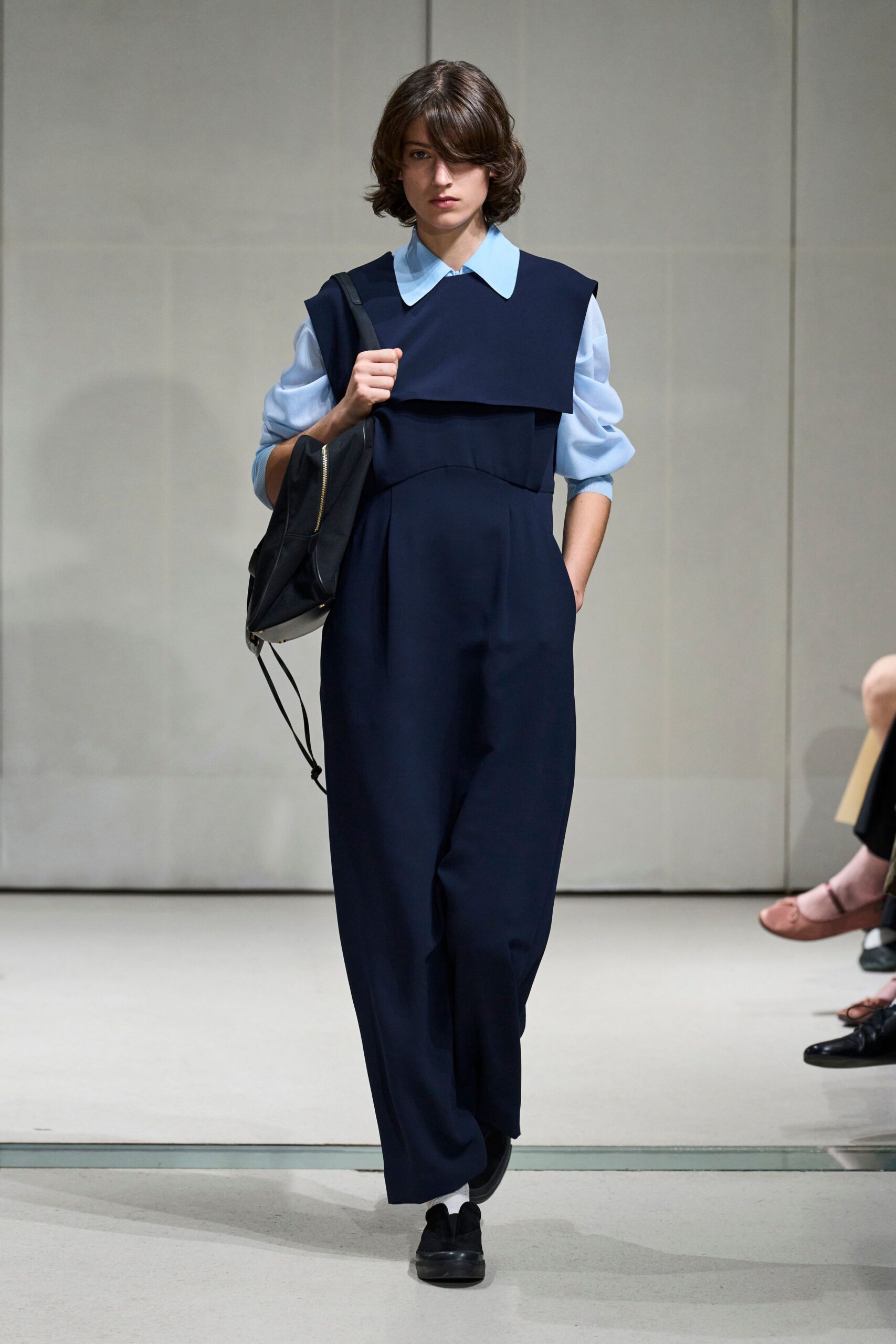 blue unknown collared long-sleeve shirt