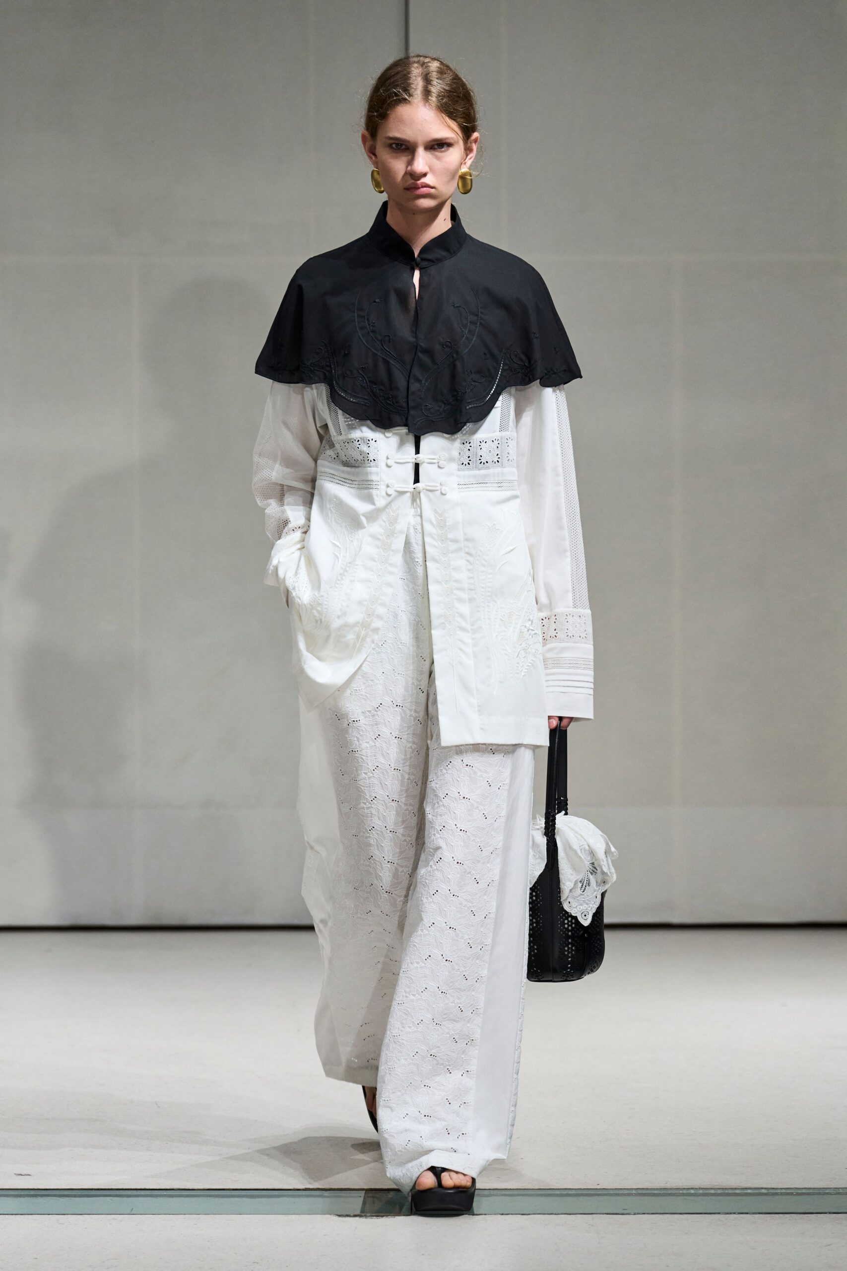 white broderie anglaise wide-leg trousers