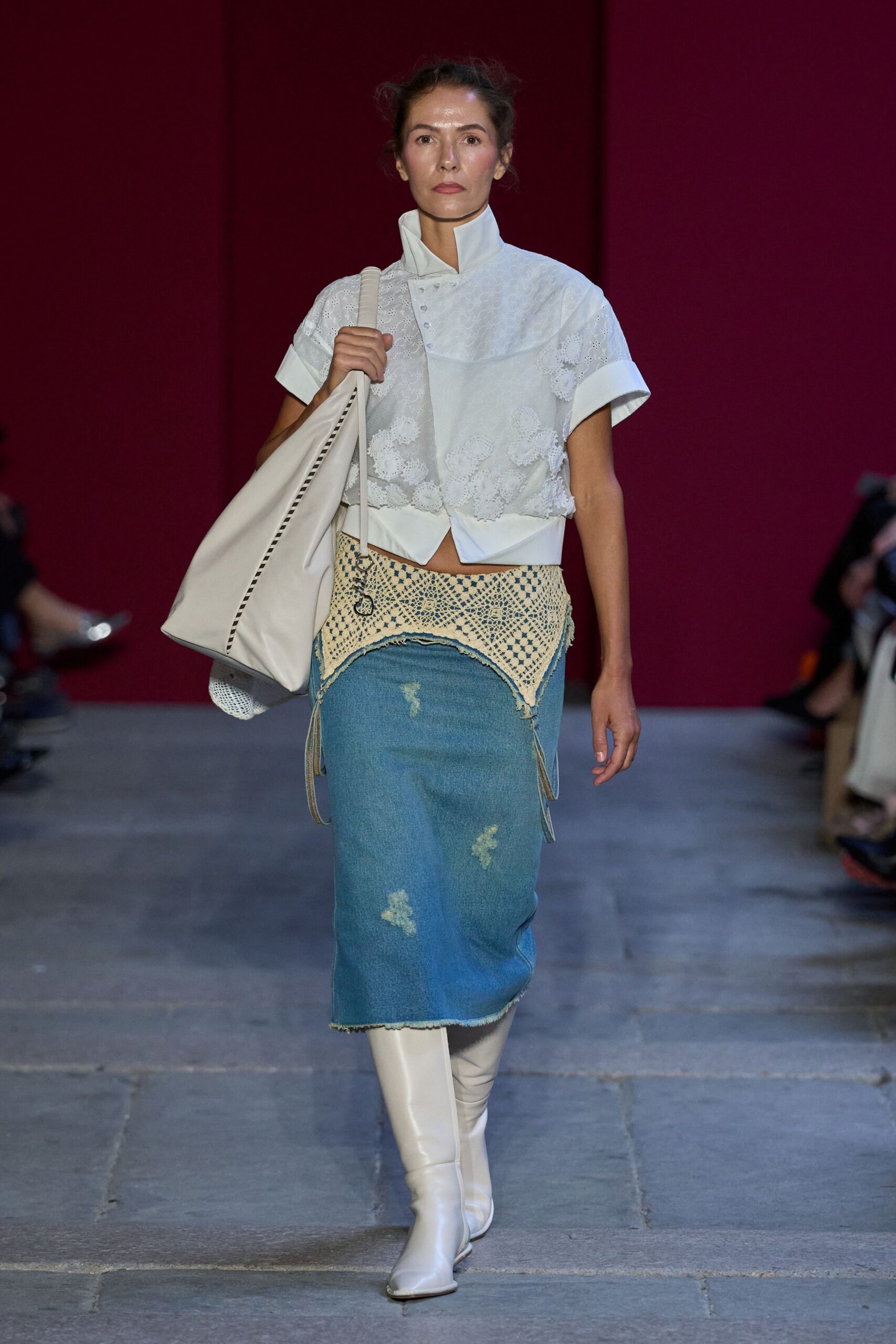 white leather oversized bag