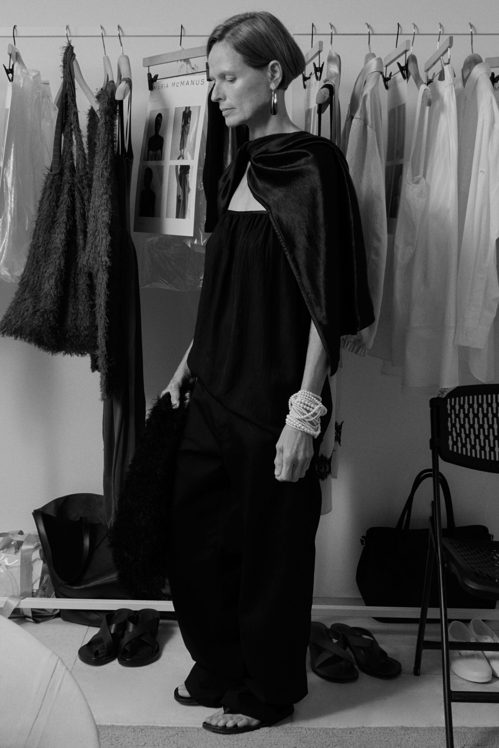 black unknown relaxed wide-leg pants