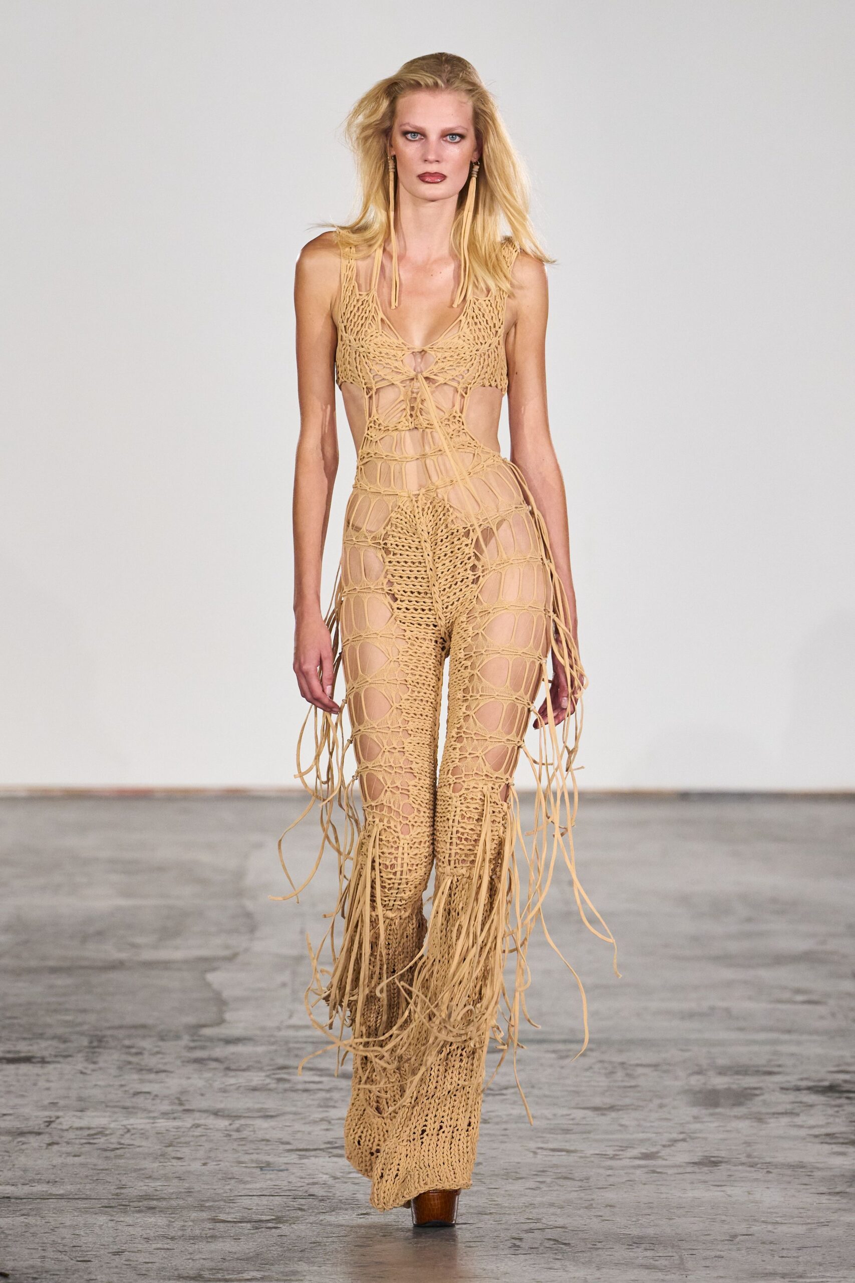 fringed macrame crochet jumpsuit