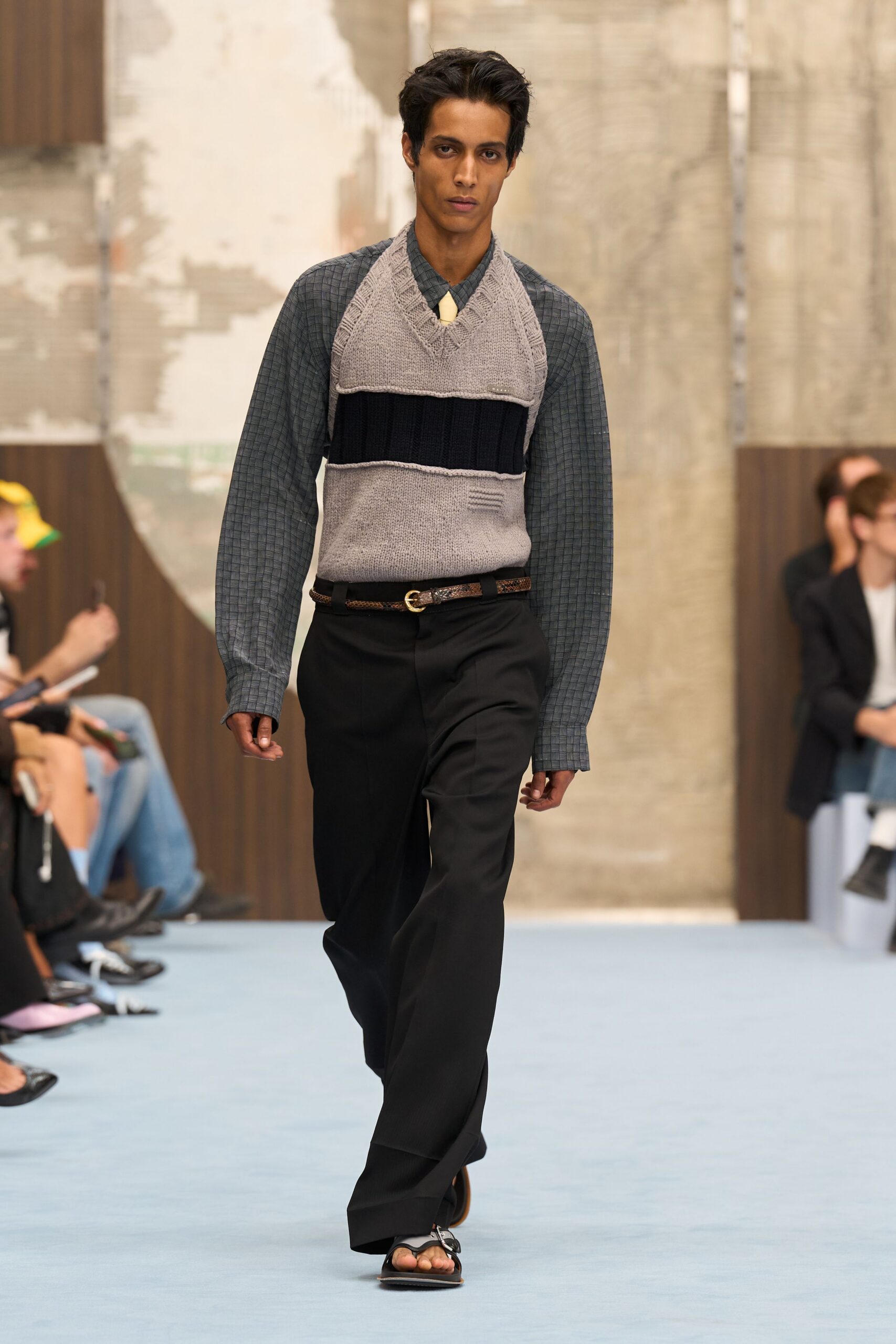 color-block knit tabard sweater